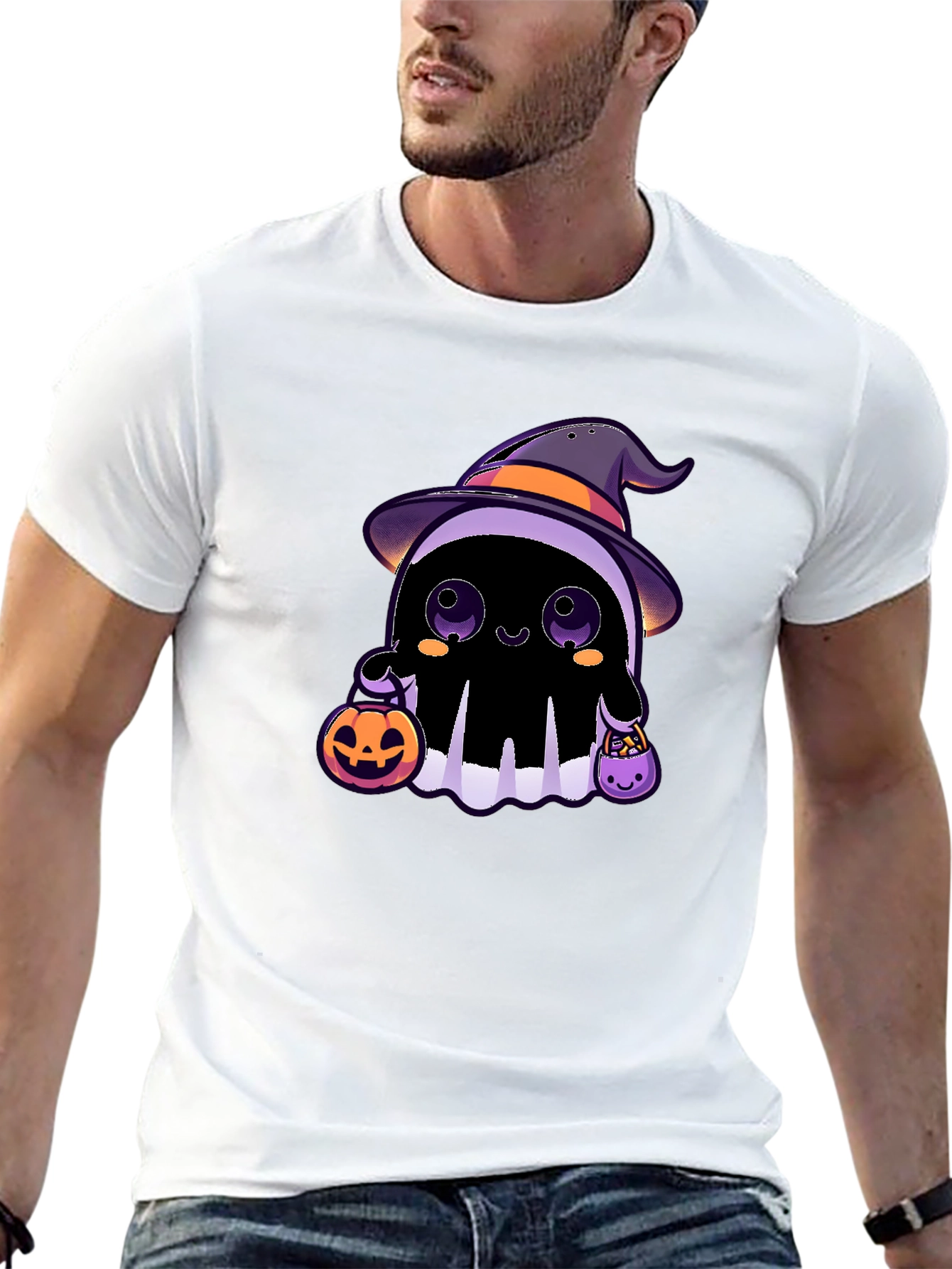 Halloween Ghost T-Shirt - Cute Witch Ghost