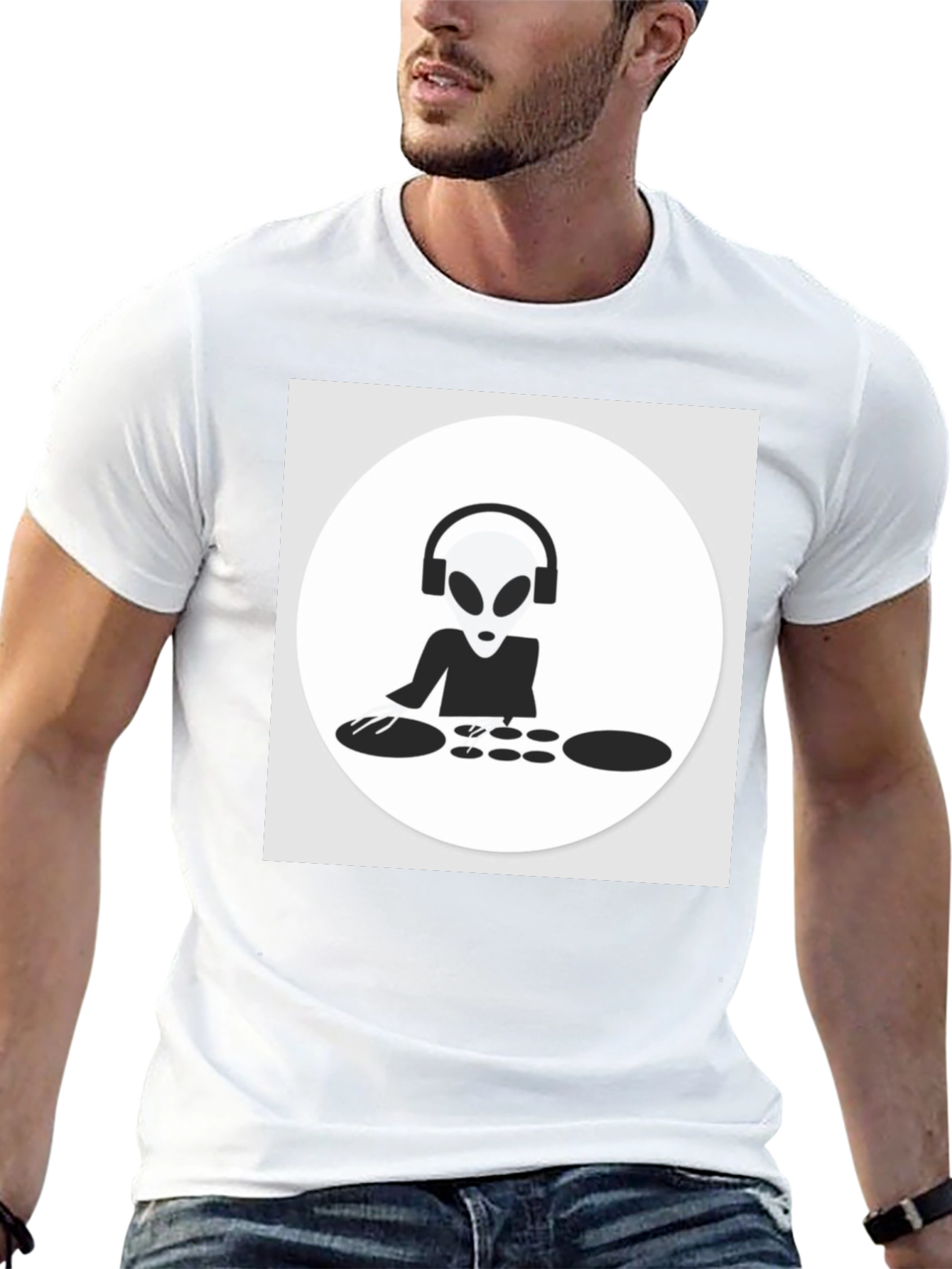 DJ Alien T-Shirt - Black Cotton Graphic Tee