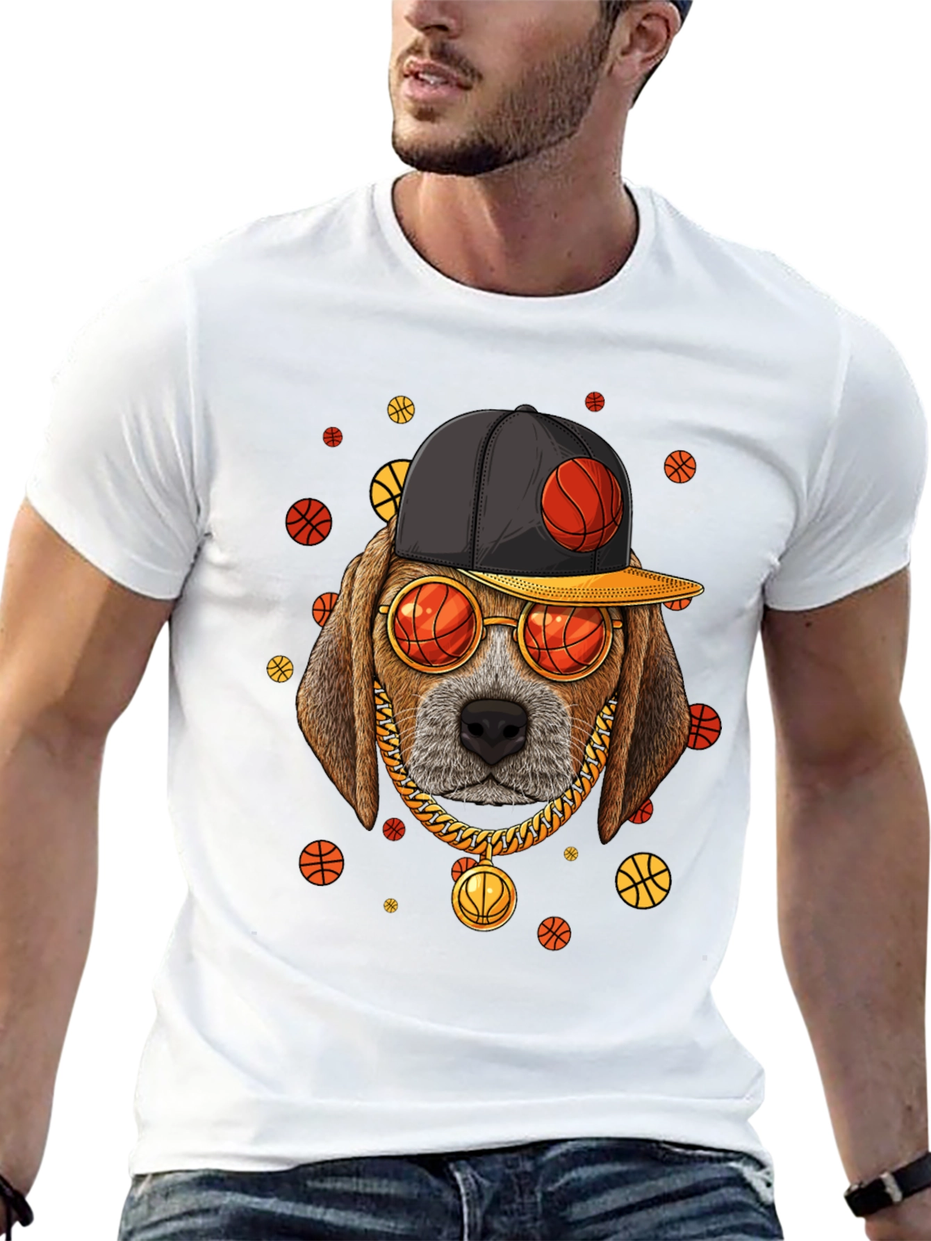 Basketball Dog Graphic Tee