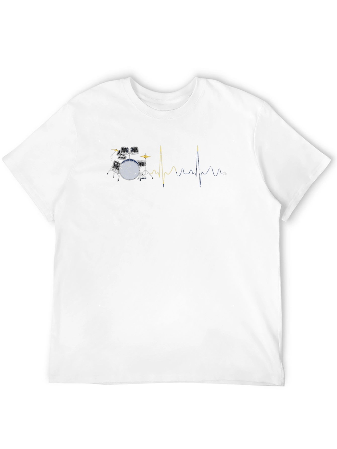Drum Kit Heartbeat Graphic Tee - Music Lovers Shirt