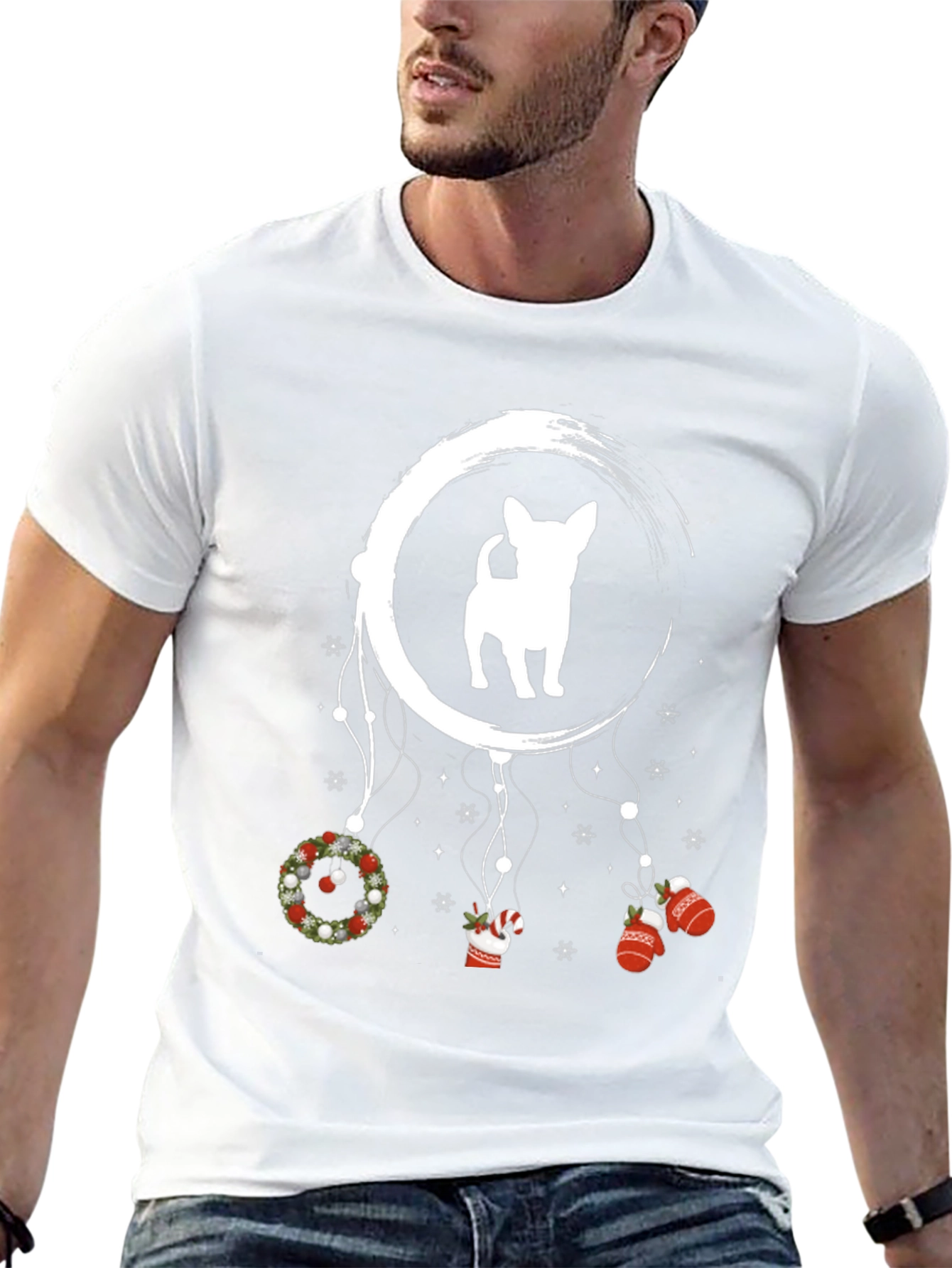 Festive Dog Dreamcatcher Graphic Tee
