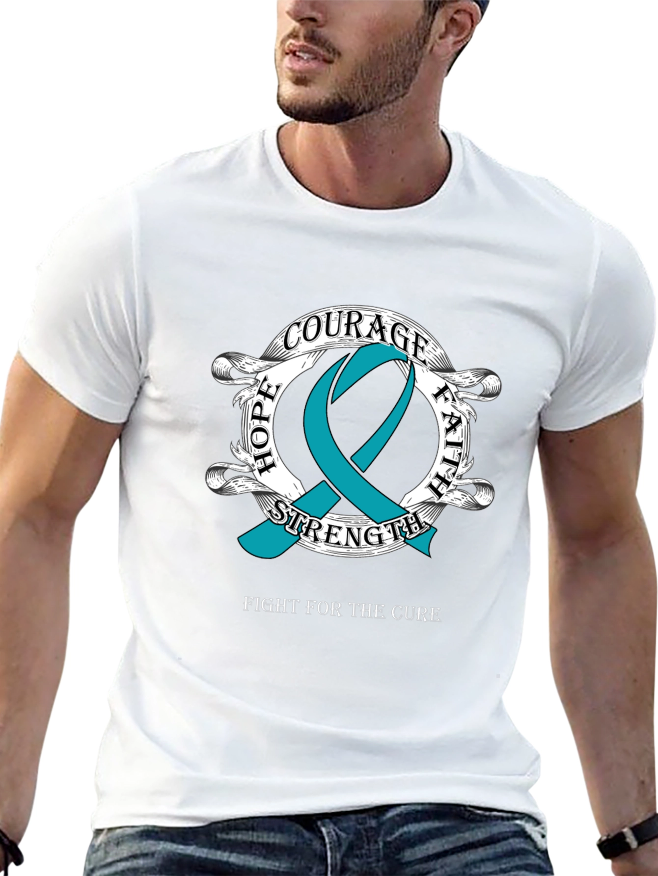 Courage Hope Faith Cancer Awareness T-Shirt