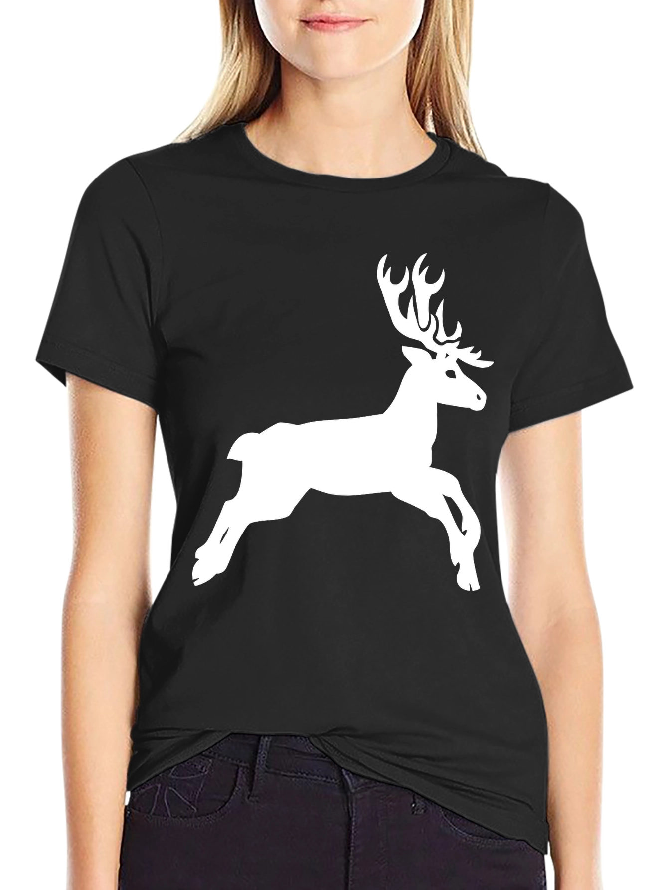 Black Deer Graphic Tee - Stylish Mens Casual Shirt