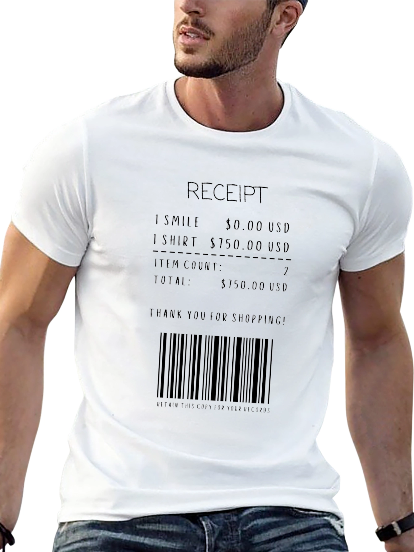 Receipt Novelty Graphic Tee - Smile & Shirt!