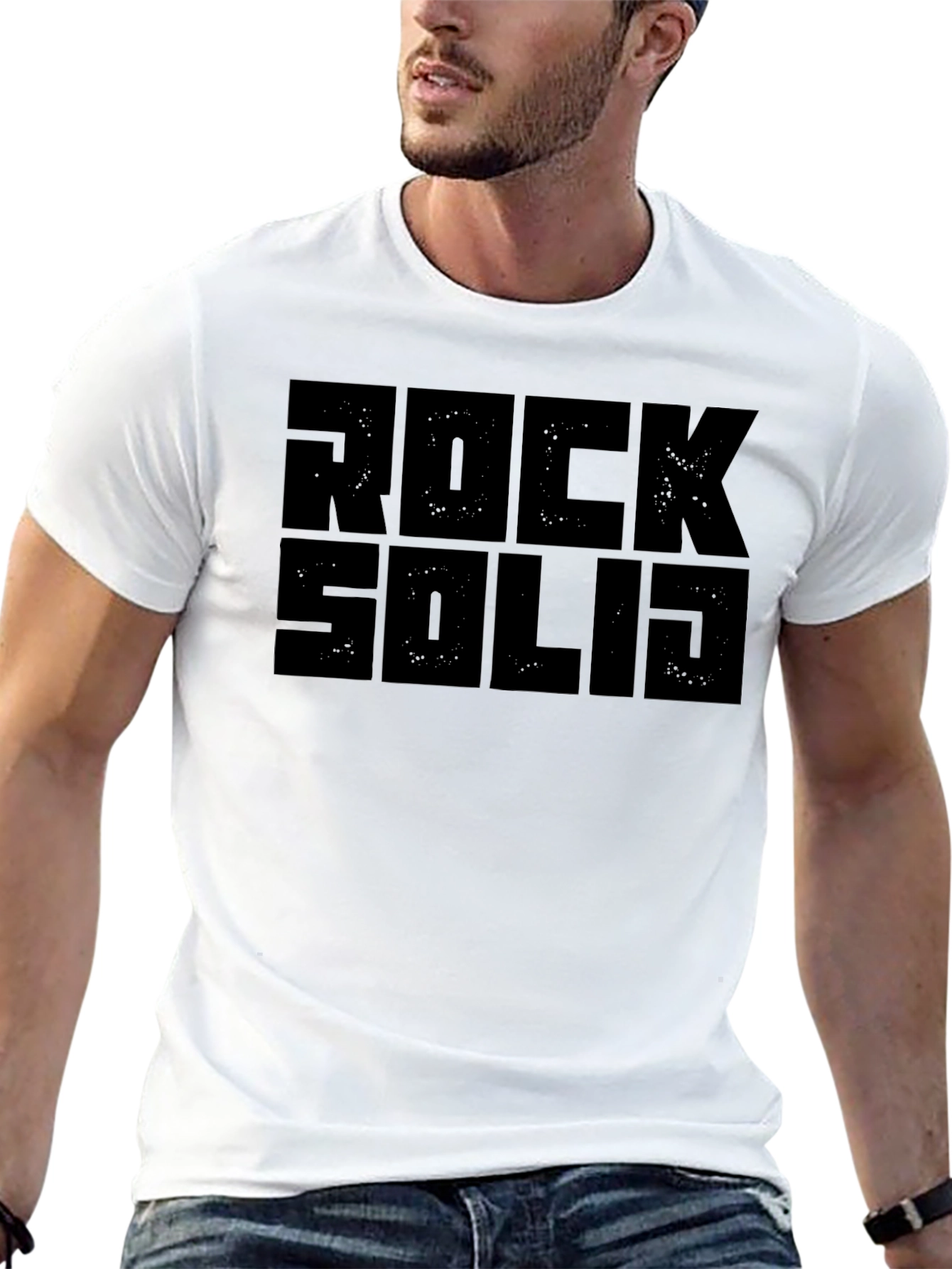 Rock Solid Graphic T-Shirt - Black