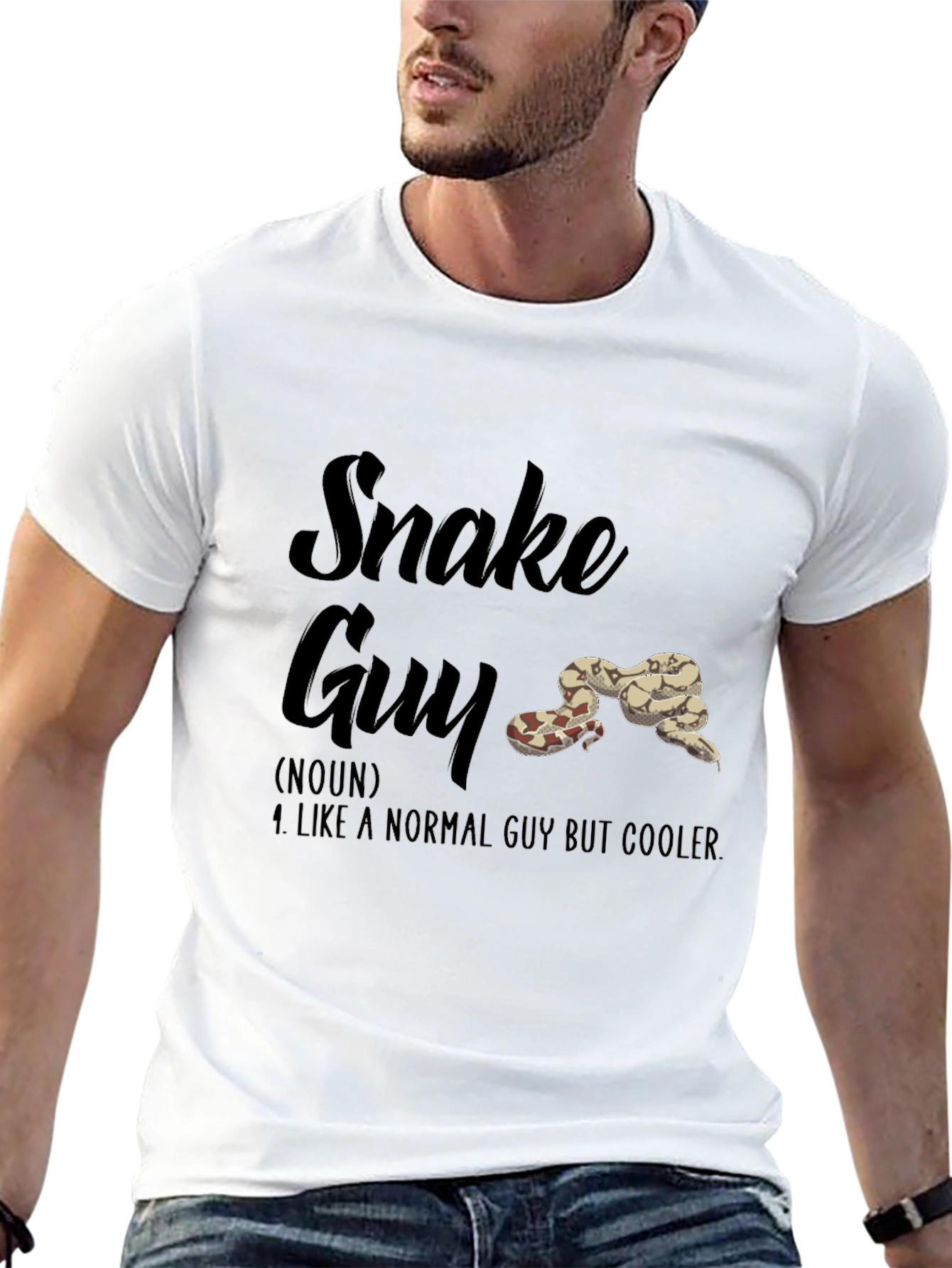 Snake Guy Novelty Graphic T-Shirt
