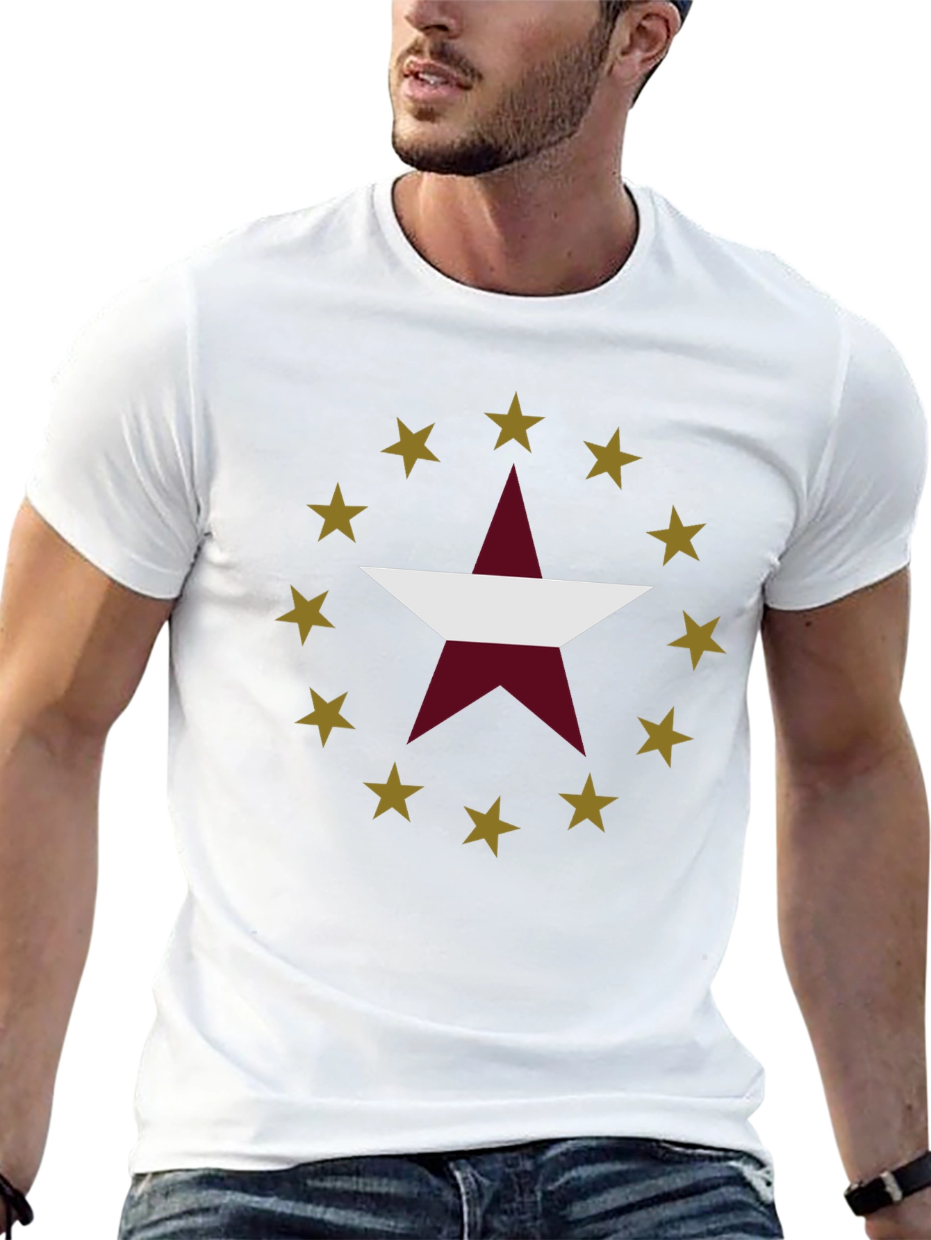 Star Design Black T-Shirt