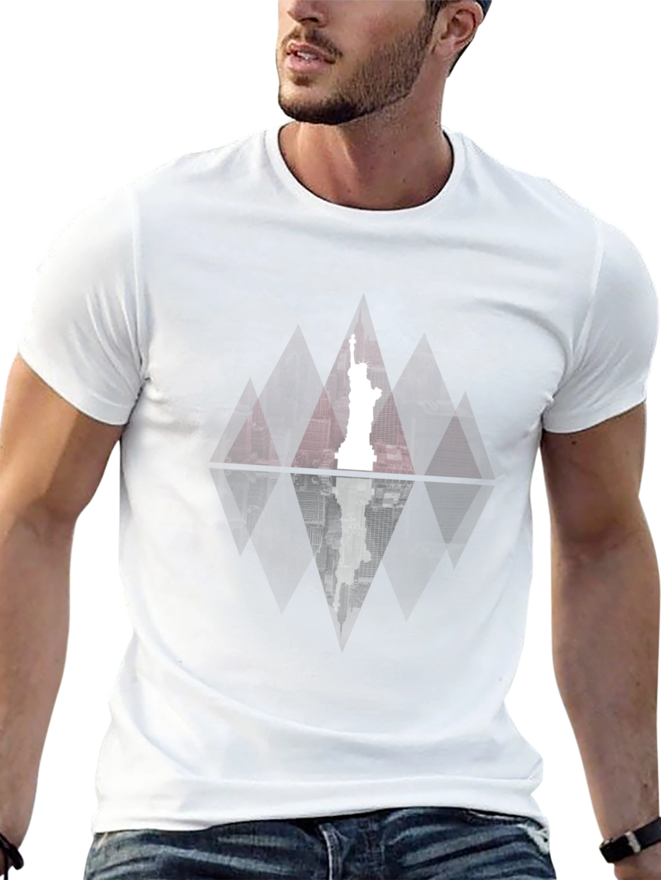 Statue of Liberty Geometric Graphic Tee