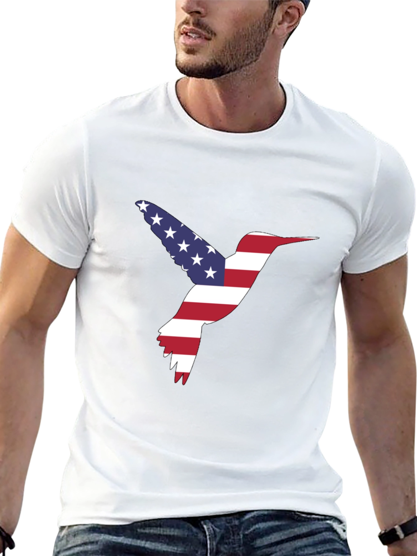 American Flag Hummingbird Graphic Tee