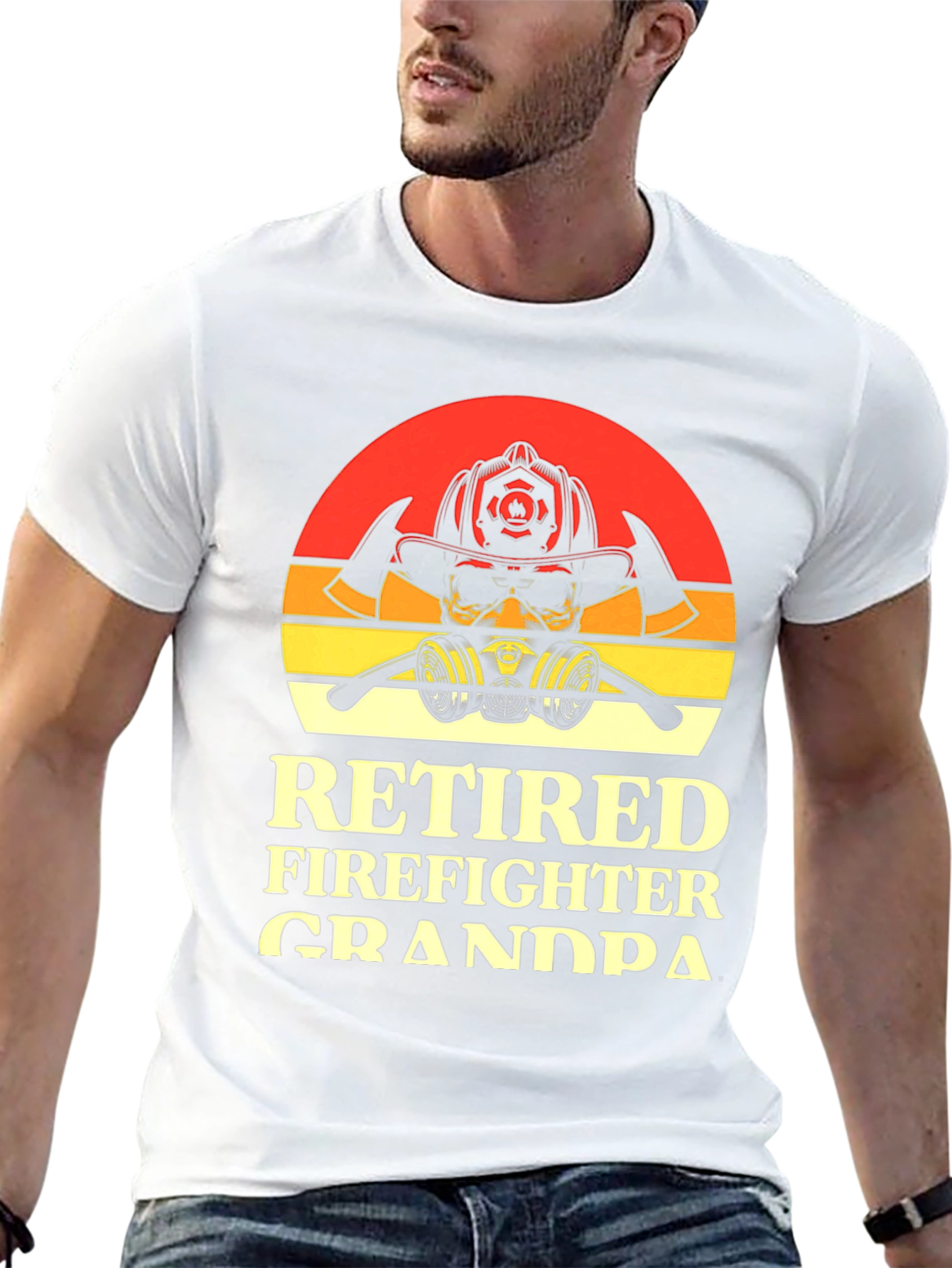 Retired Firefighter Grandpa Graphic T-Shirt