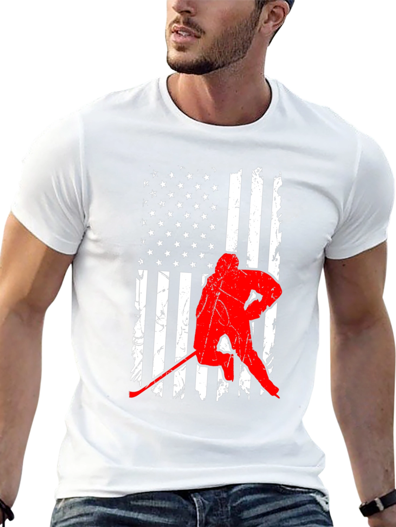 Hockey USA Flag Graphic Tee - Patriotic Sportswear