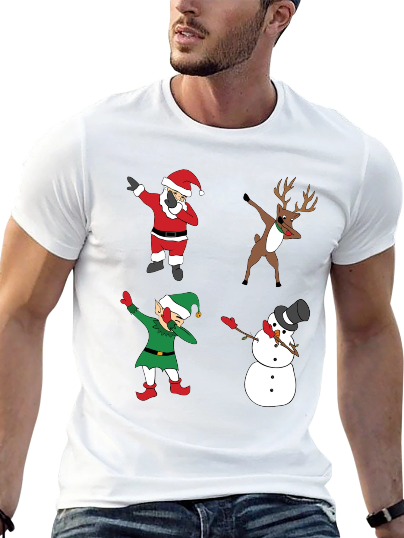 Holiday Dabbing Crew T-Shirt - Christmas Characters