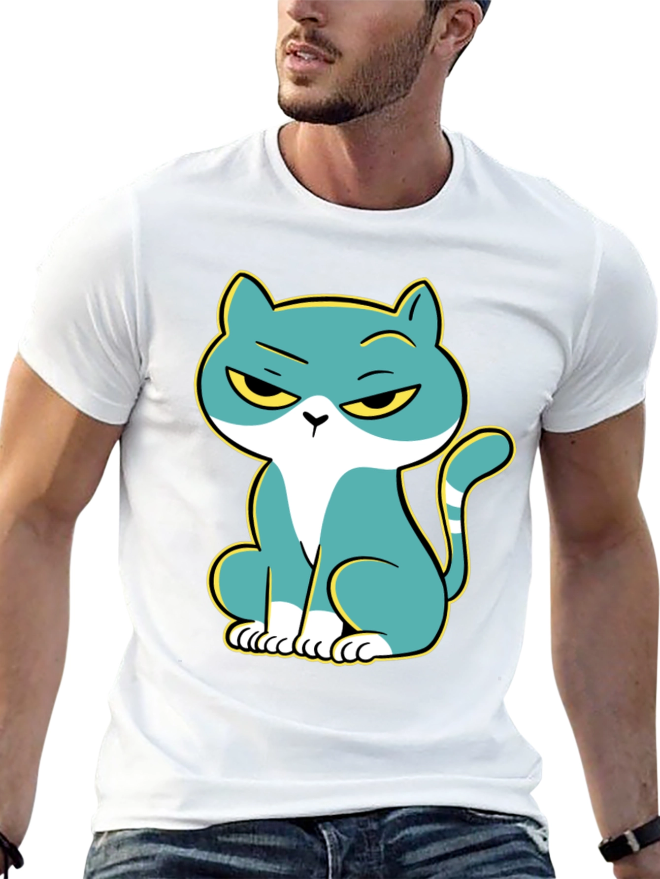 Grumpy Cat Graphic Print Black T-Shirt