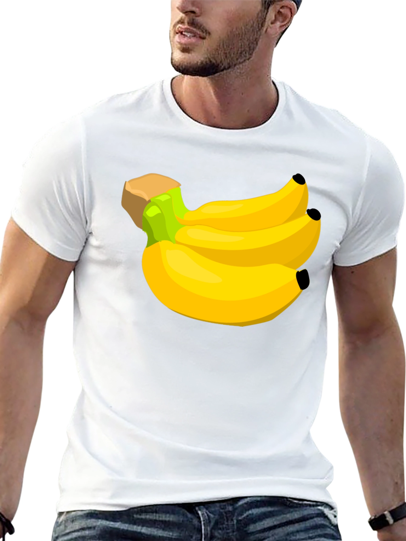 Banana Bunch Graphic Tee - Black Cotton T-Shirt
