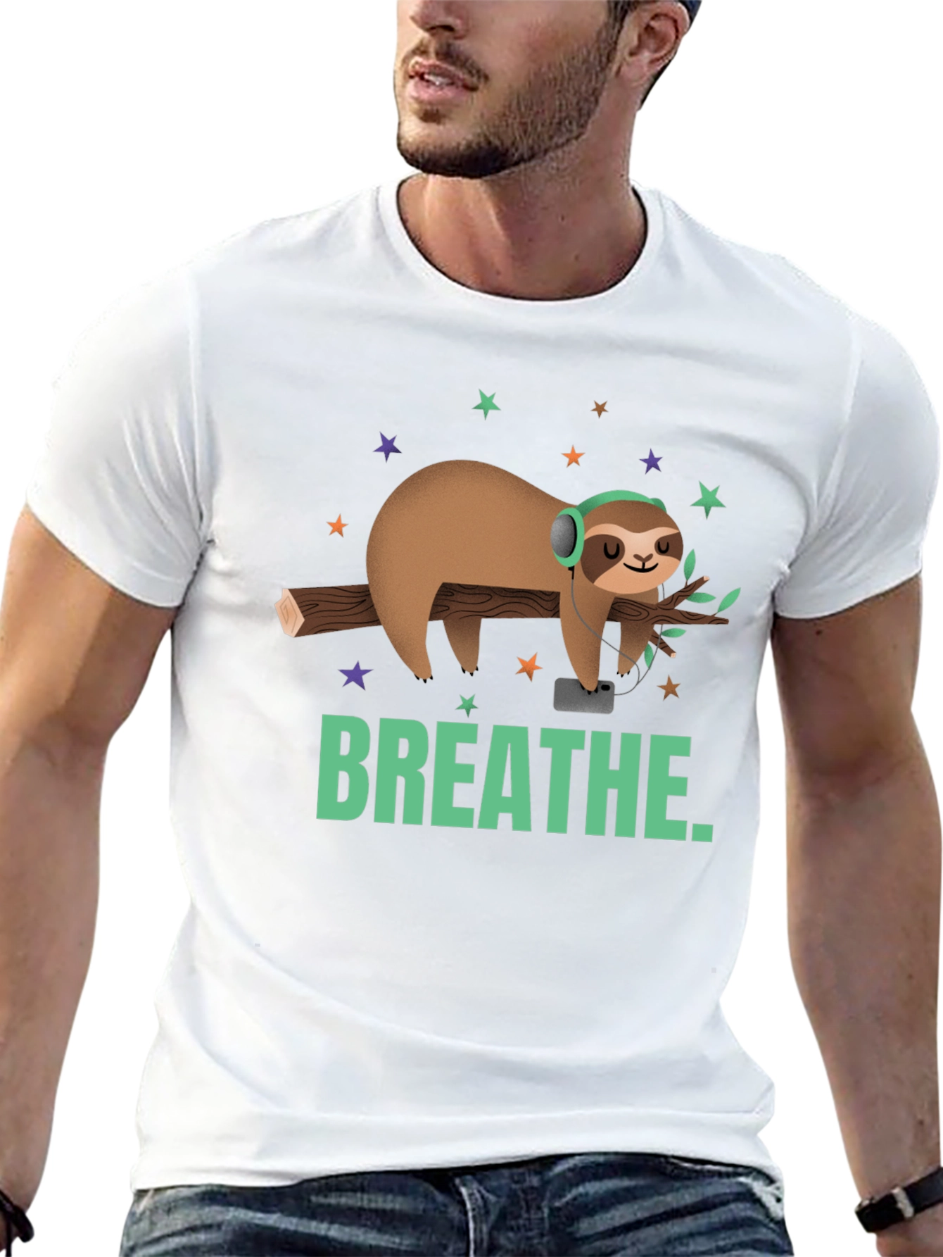 Breathe Sloth Graphic Tee