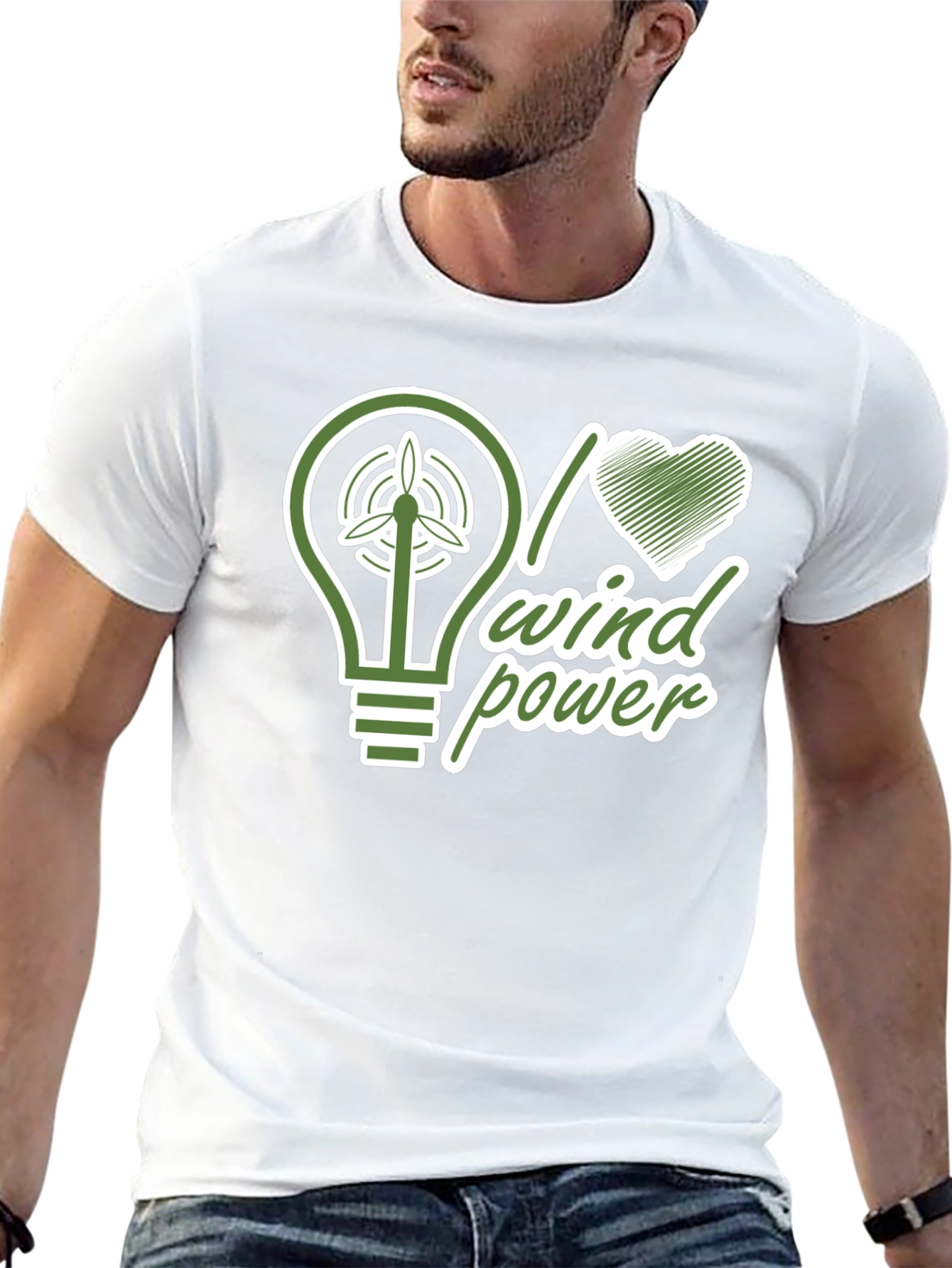 I Love Wind Power Black T-Shirt