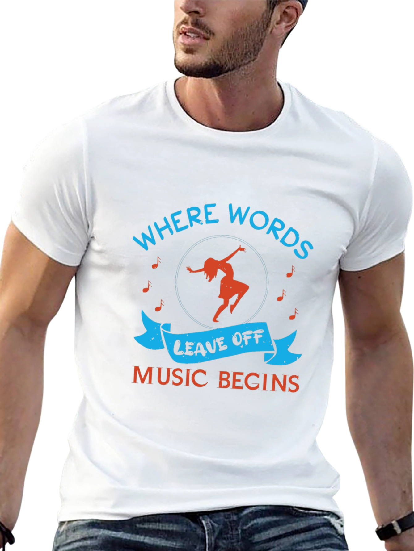 Music Begins T-Shirt - Where Words Leave Off