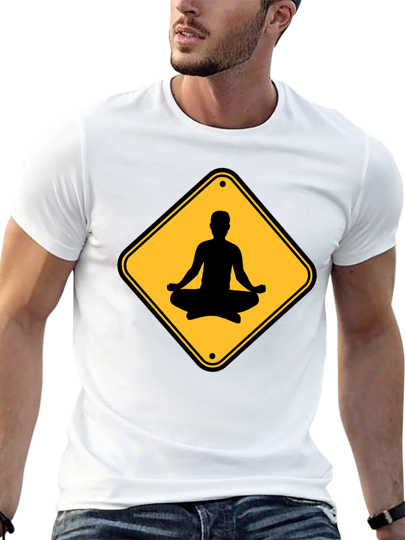 Yoga Sign Black T-Shirt - Relax & Meditate