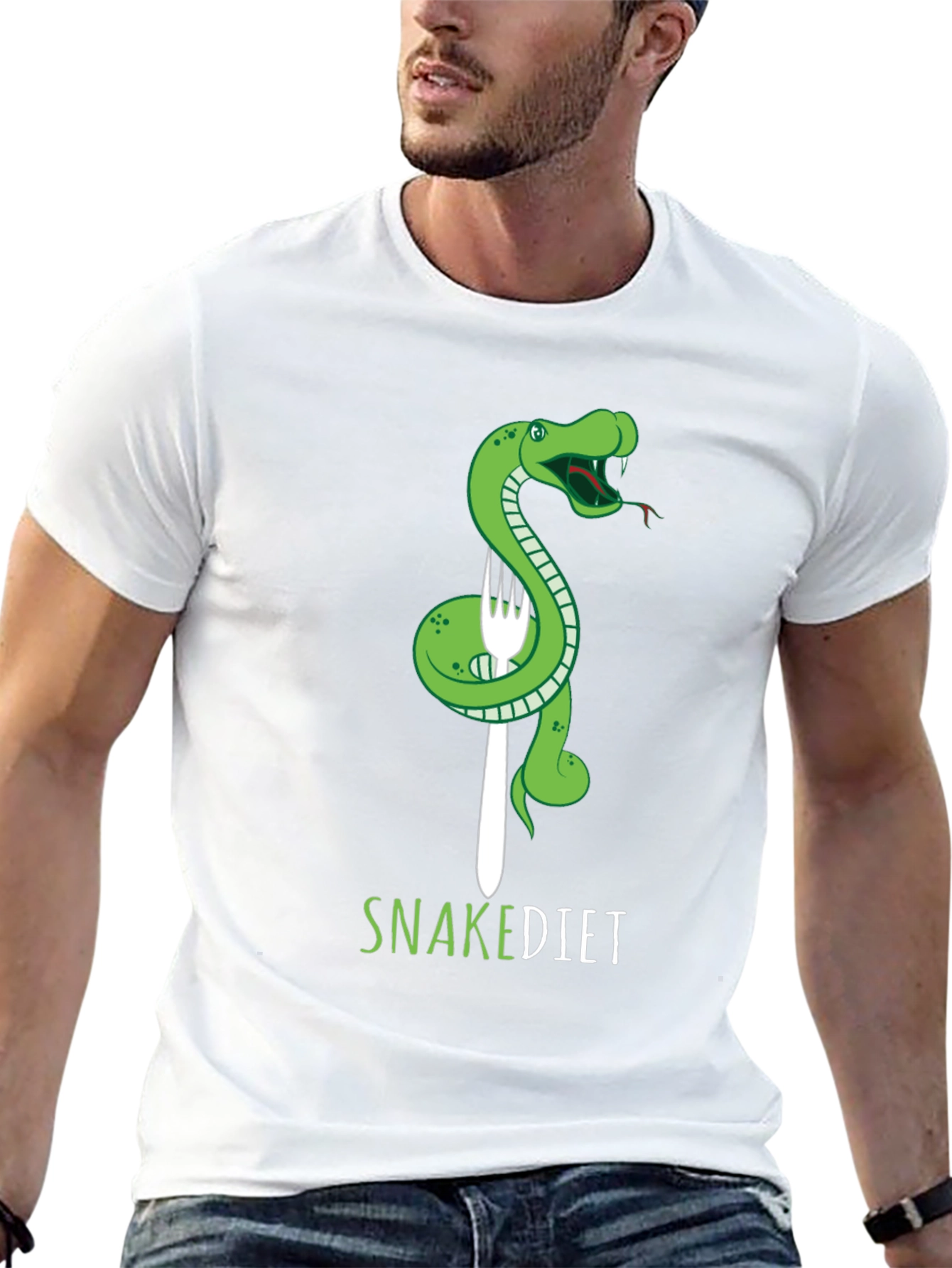 Snake Diet T-Shirt - Green Reptile Graphic Tee