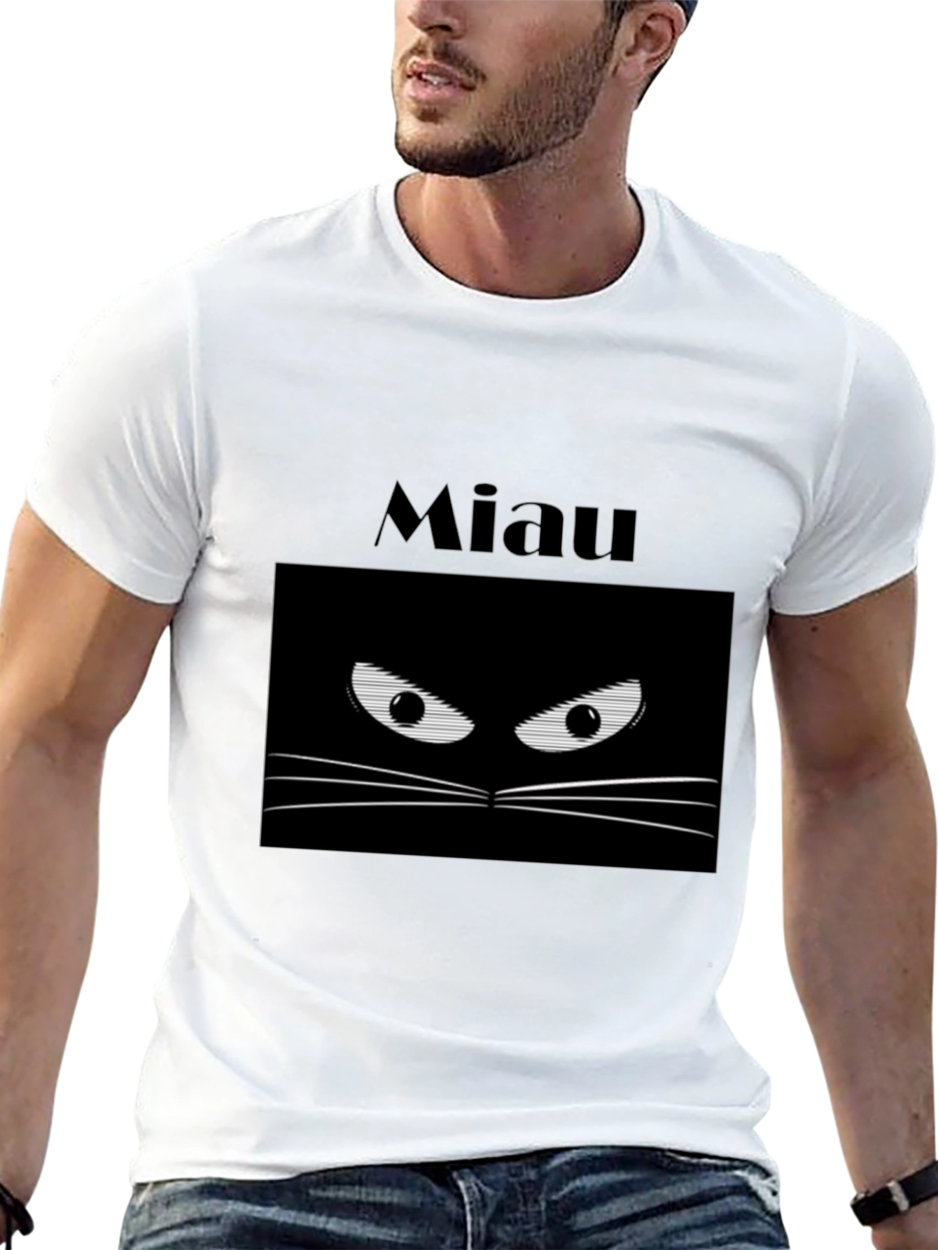 Miaw Cat Eye T-Shirt - Black