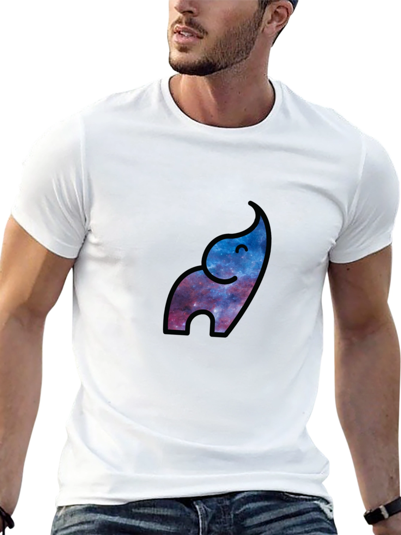 Galaxy Elephant Black T-Shirt - Modern Stylish Graphic Tee