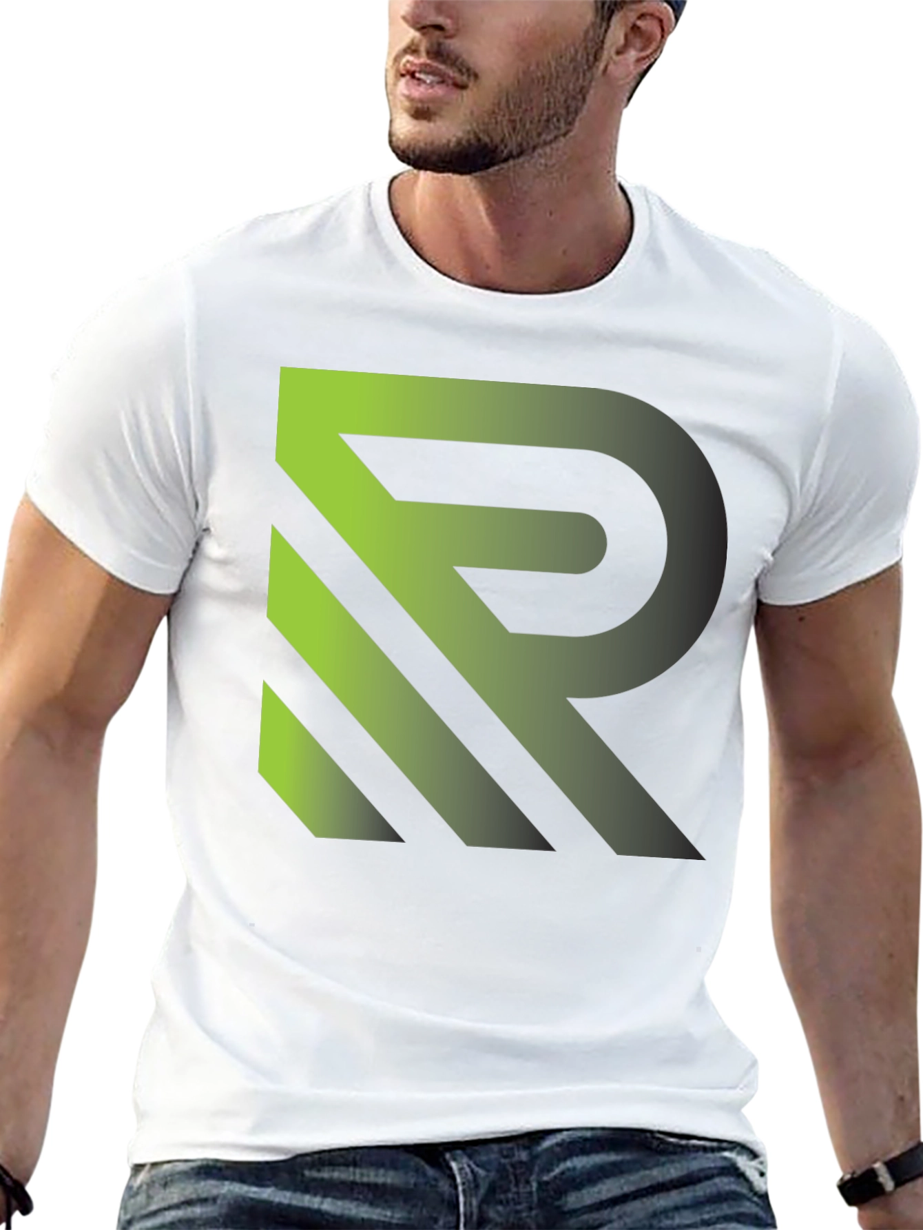 Modern R Graphic Black T-Shirt