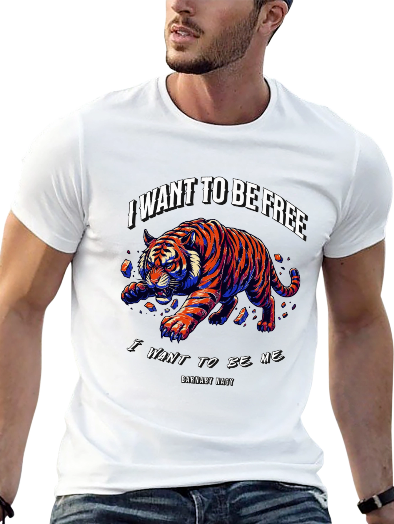 I Want to Be Free Tiger Graphic Tee