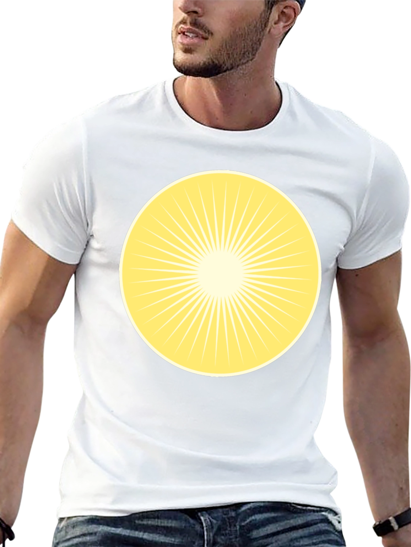 Radiant Sunburst Graphic Tee - Classic Black