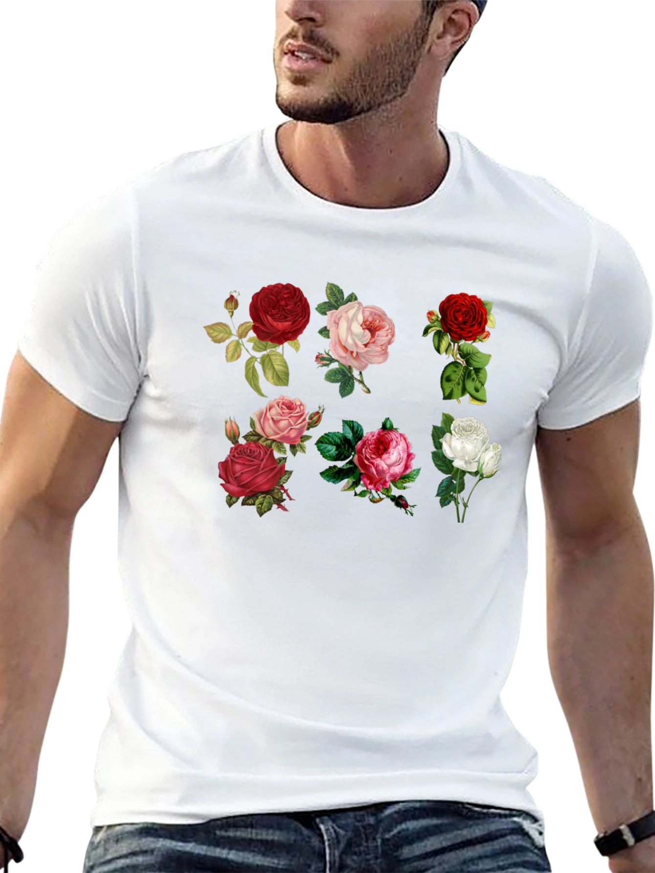 Floral Roses Graphic Print T-Shirt