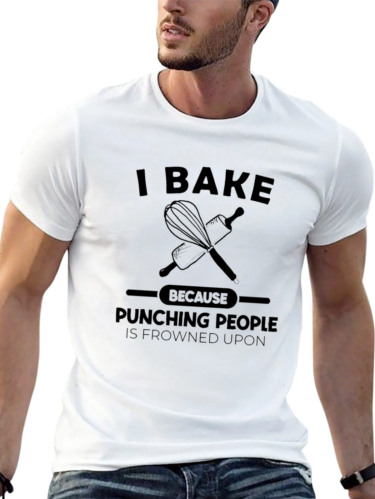 I Bake Because Punching People is Frowned Upon T-Shirt