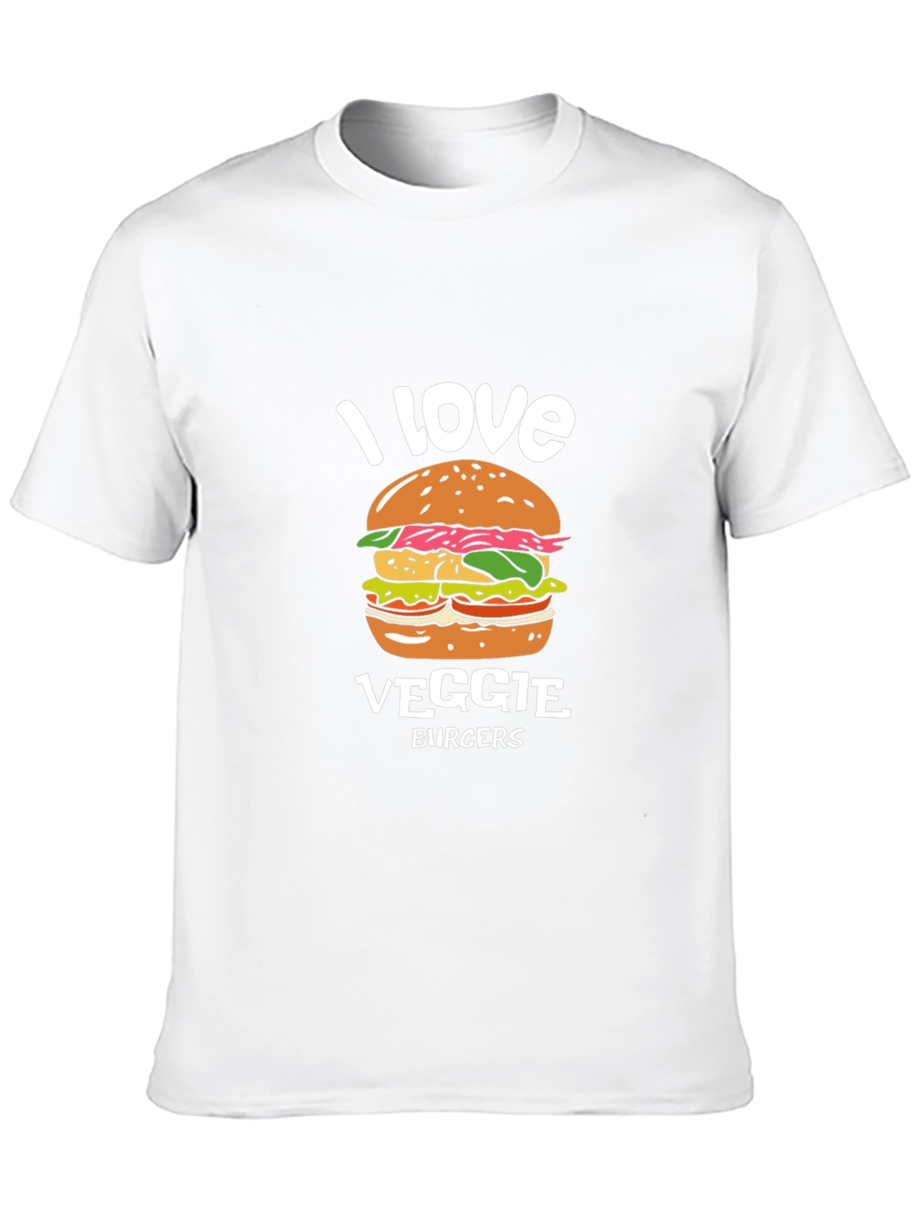 I Love Veggie Burgers T-Shirt - Vegan Friendly Design