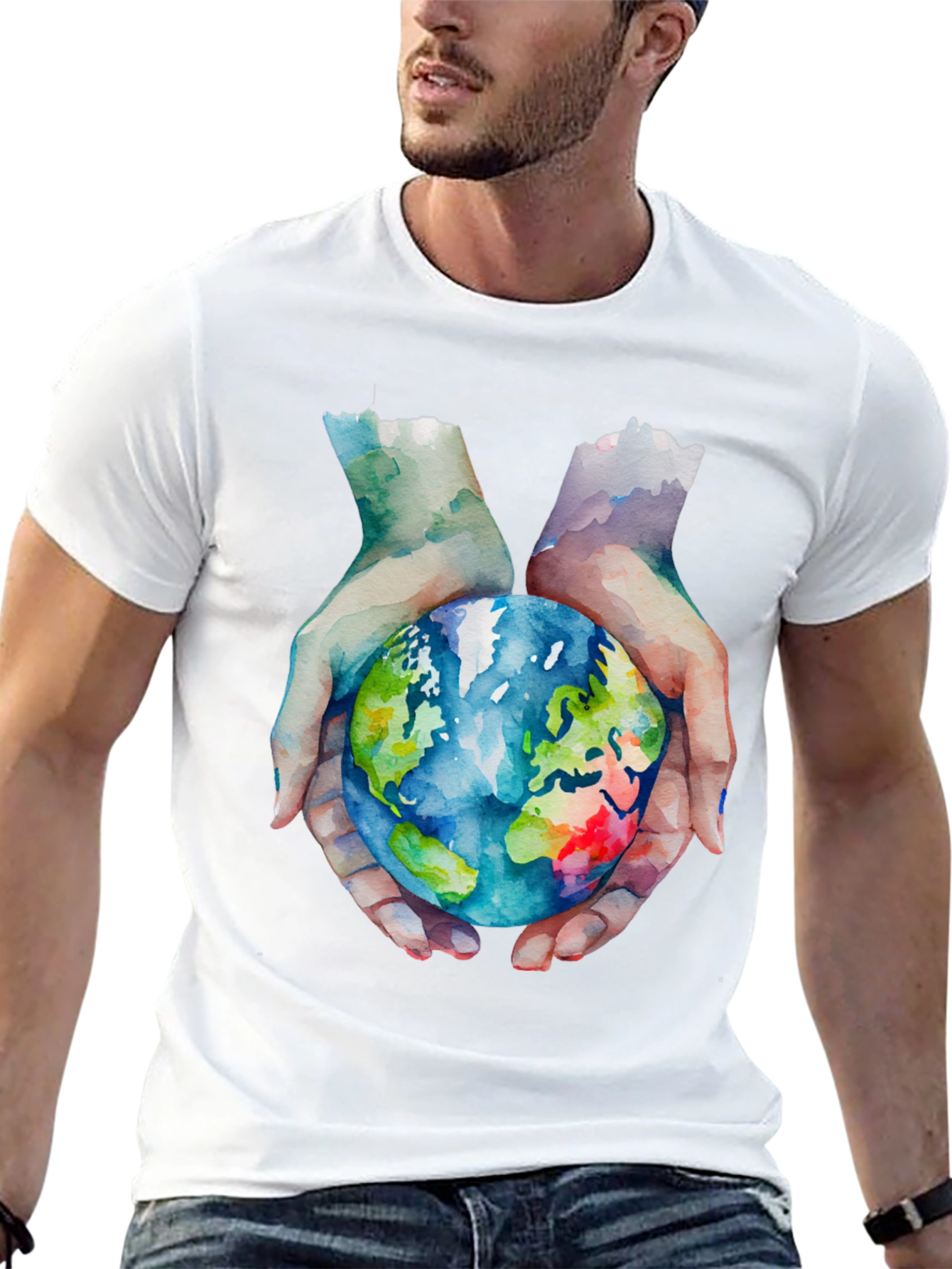 Earth in Hand Graphic T-Shirt