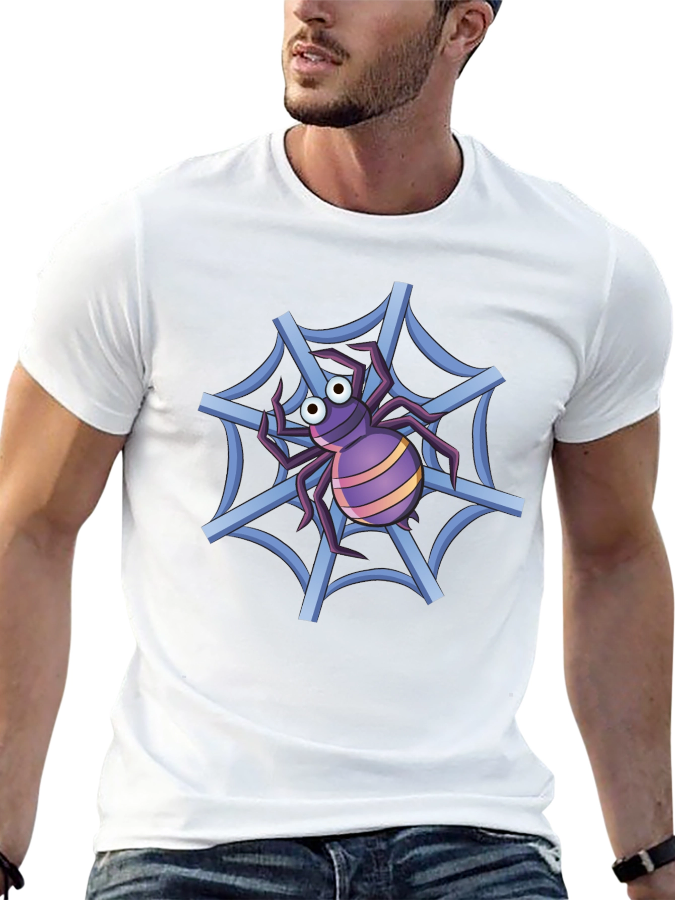 Spider Web T-Shirt - Cartoon Graphic Tee