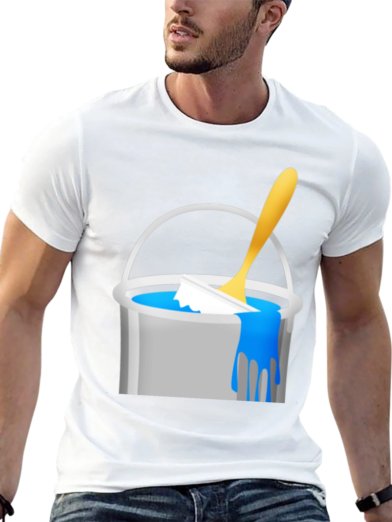 Paint Bucket Graphic Tee - Unique Design Casual Style