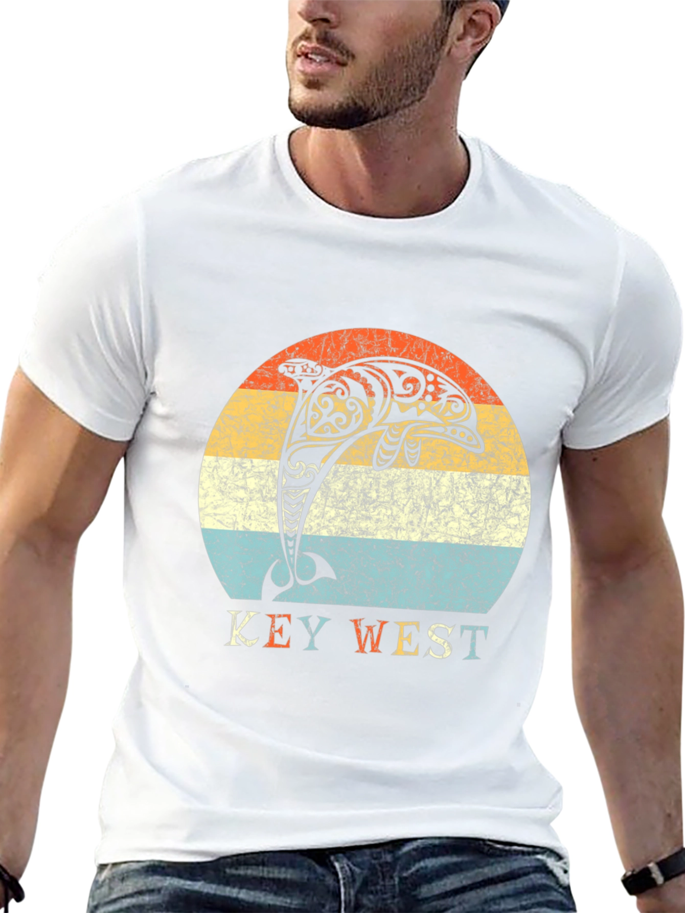 Key West Dolphin Graphic T-Shirt