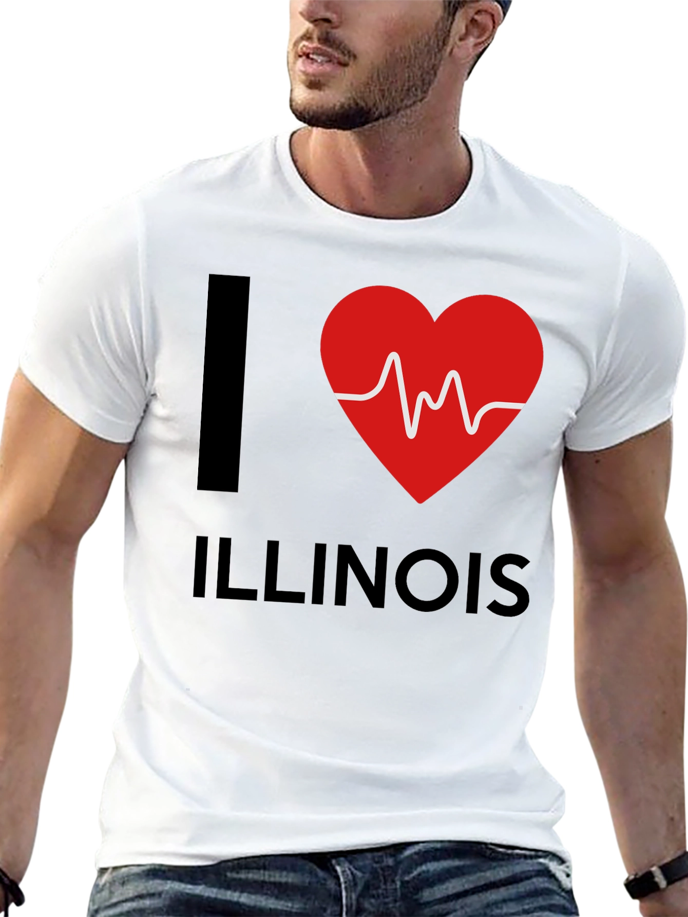 I Heart Illinois T-Shirt - Novelty Graphic Tee