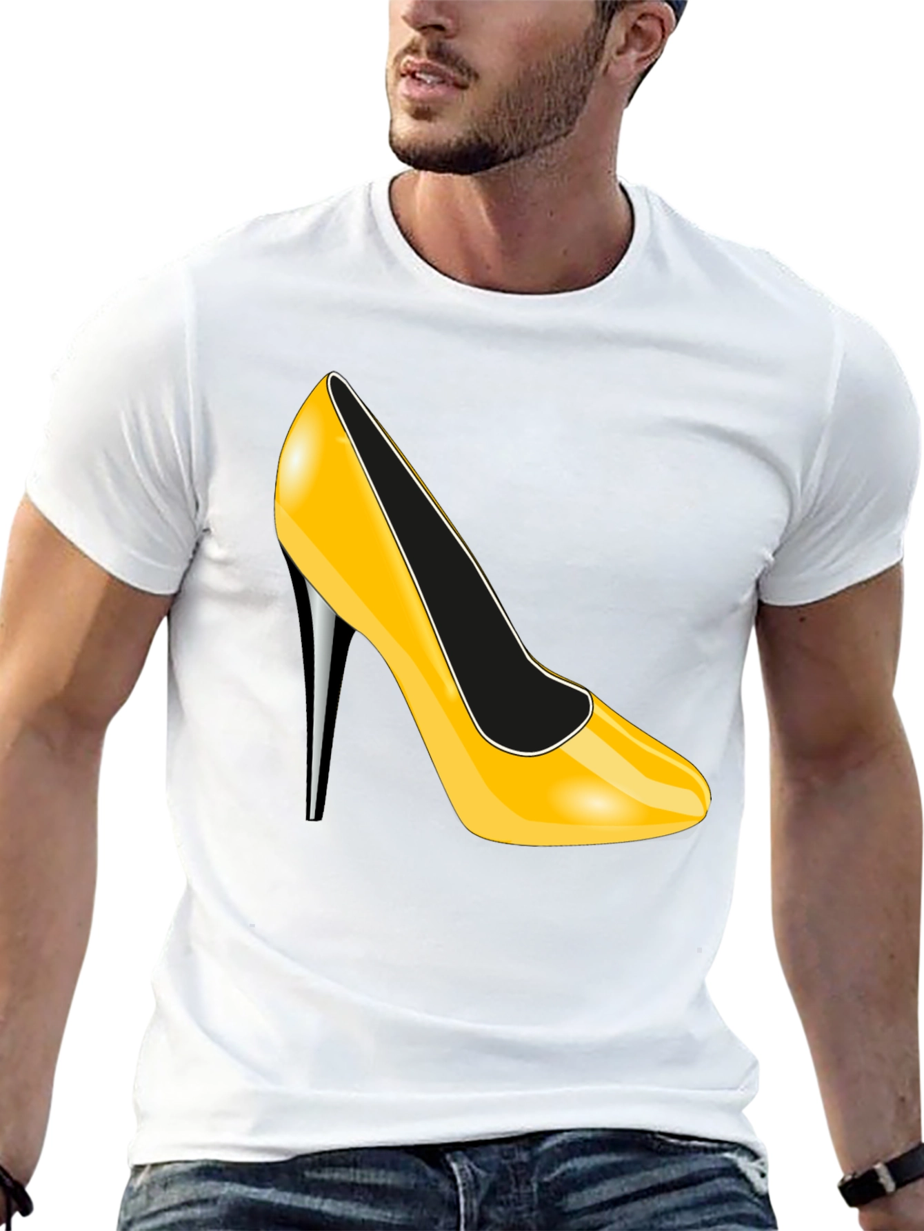 High Heel Graphic T-Shirt - Stylish Black Tee