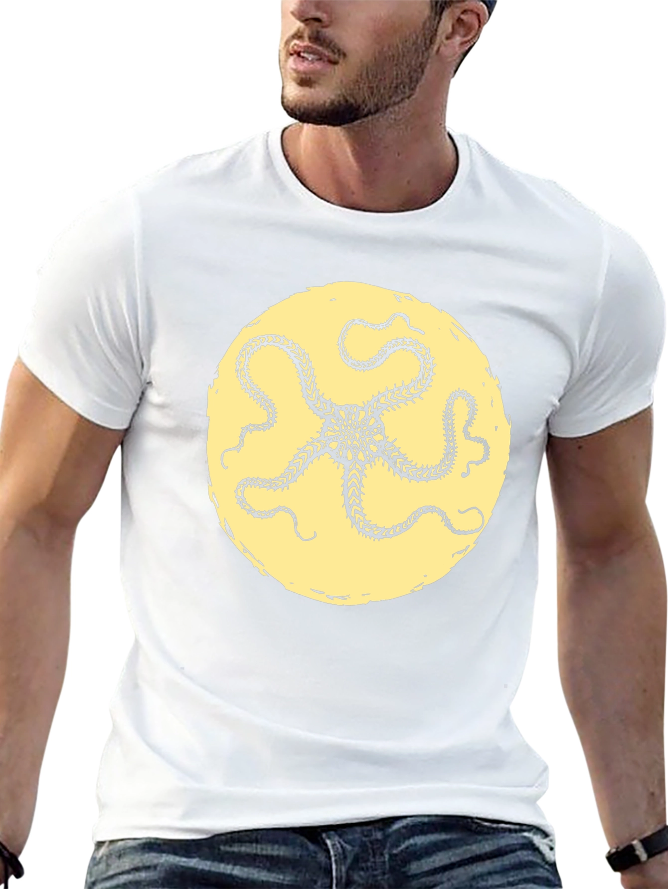 Black T-Shirt with Starfish Graphic