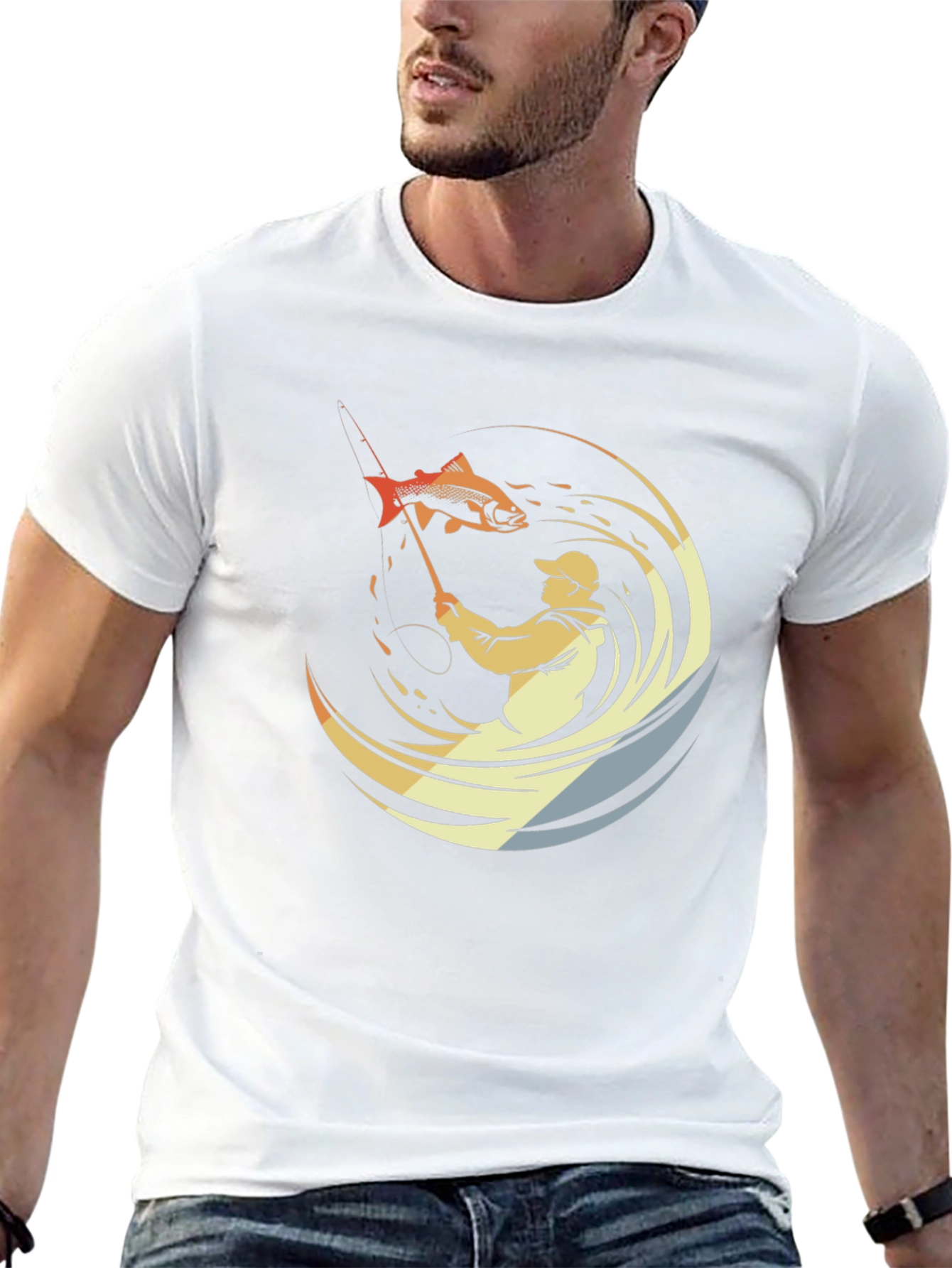 Mens Fishing Graphic Tee - Black