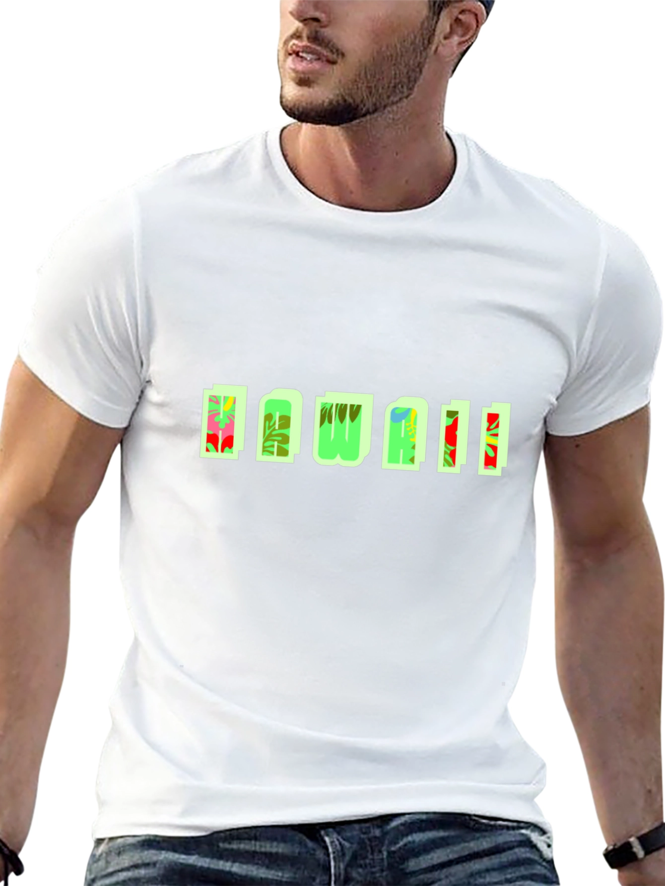 Tropical Hawaii Graphic Black T-Shirt
