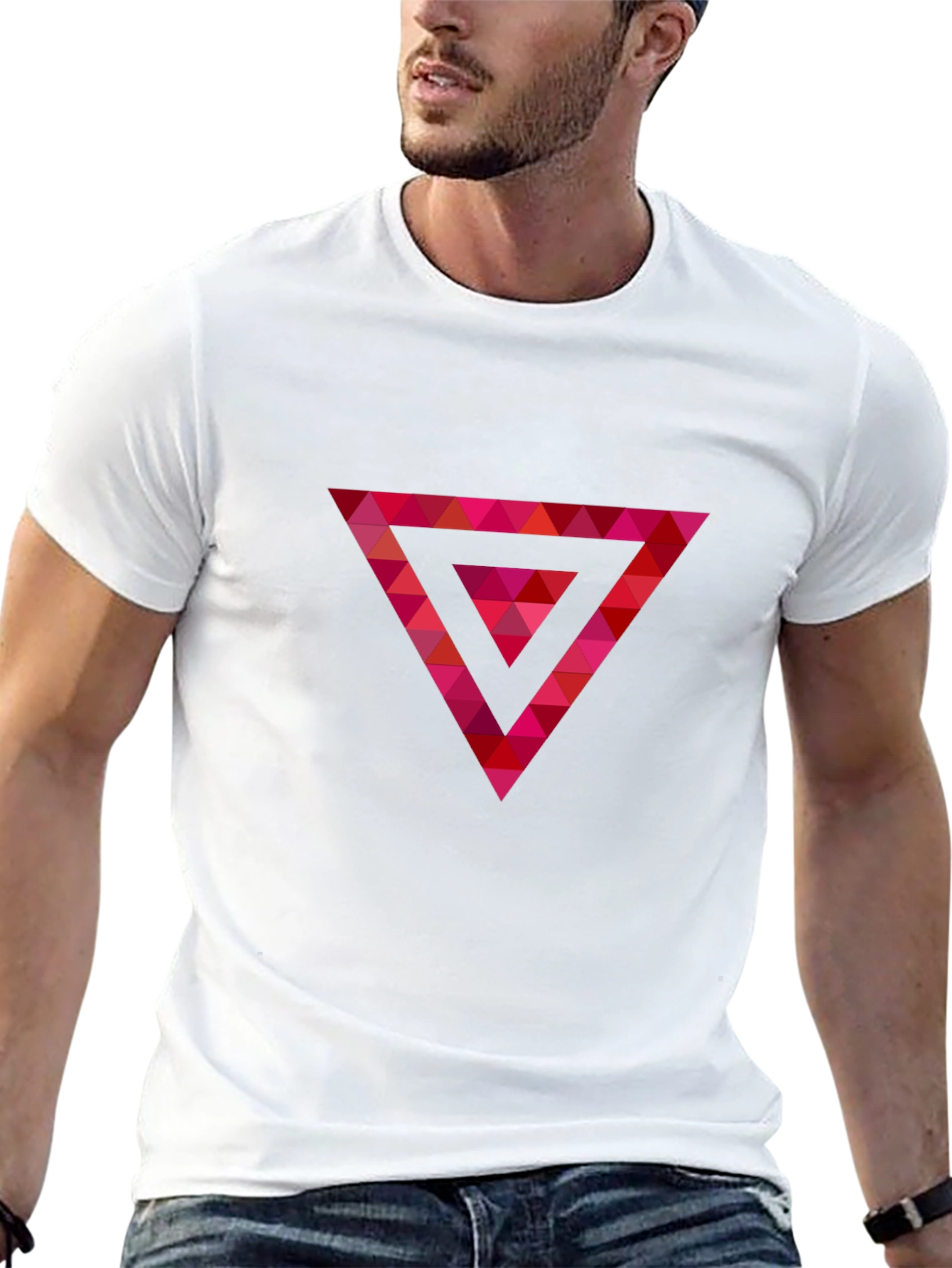 Geometric Triangle Graphic T-Shirt - Modern Design