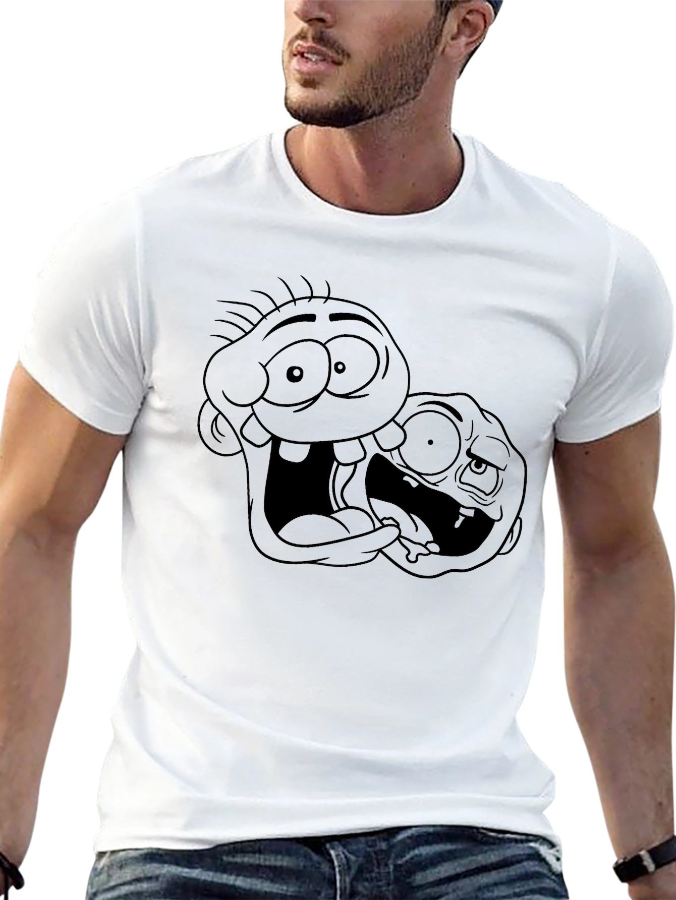 Cartoon Duo Black T-Shirt