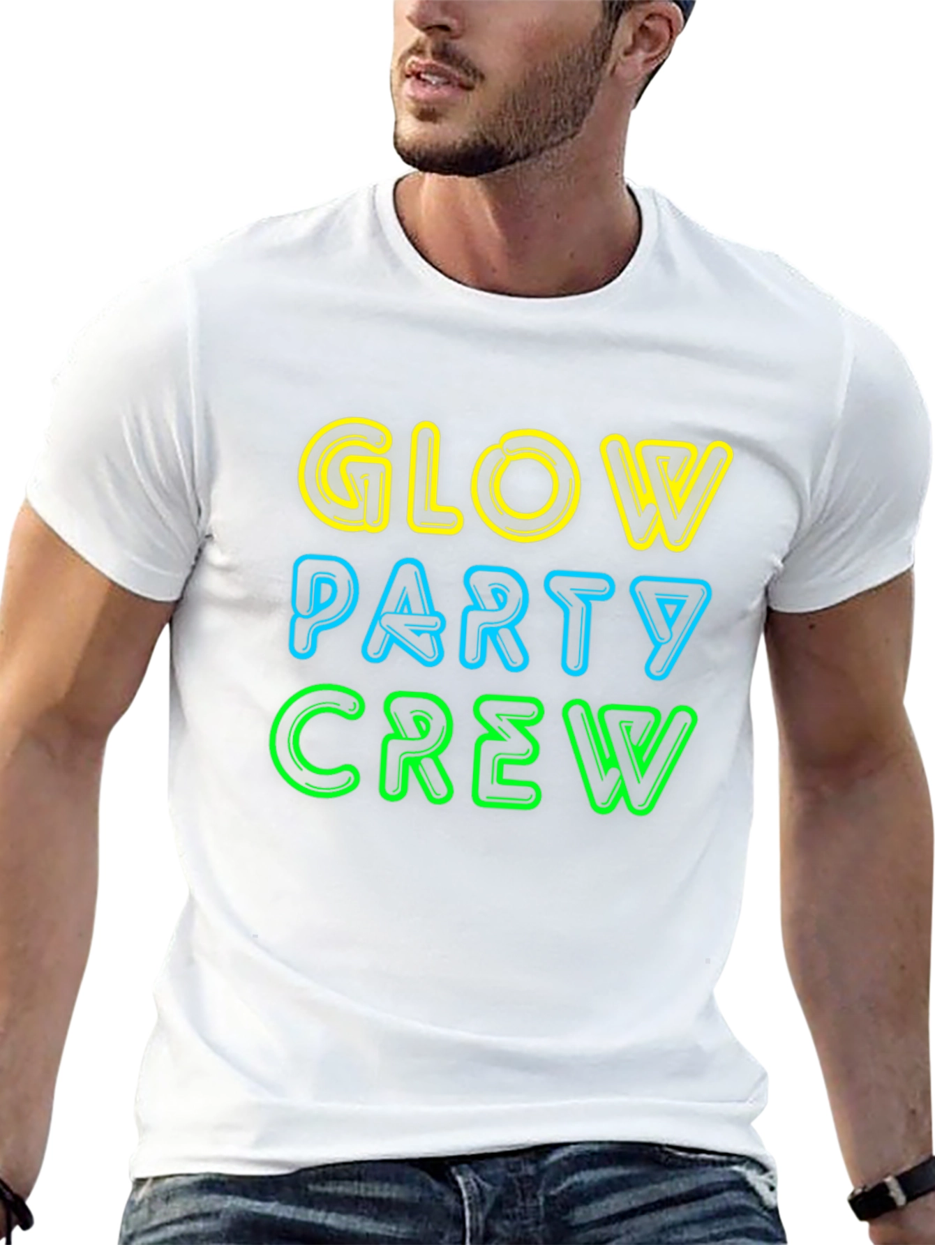 Glow Party Crew Neon Graphic Tee