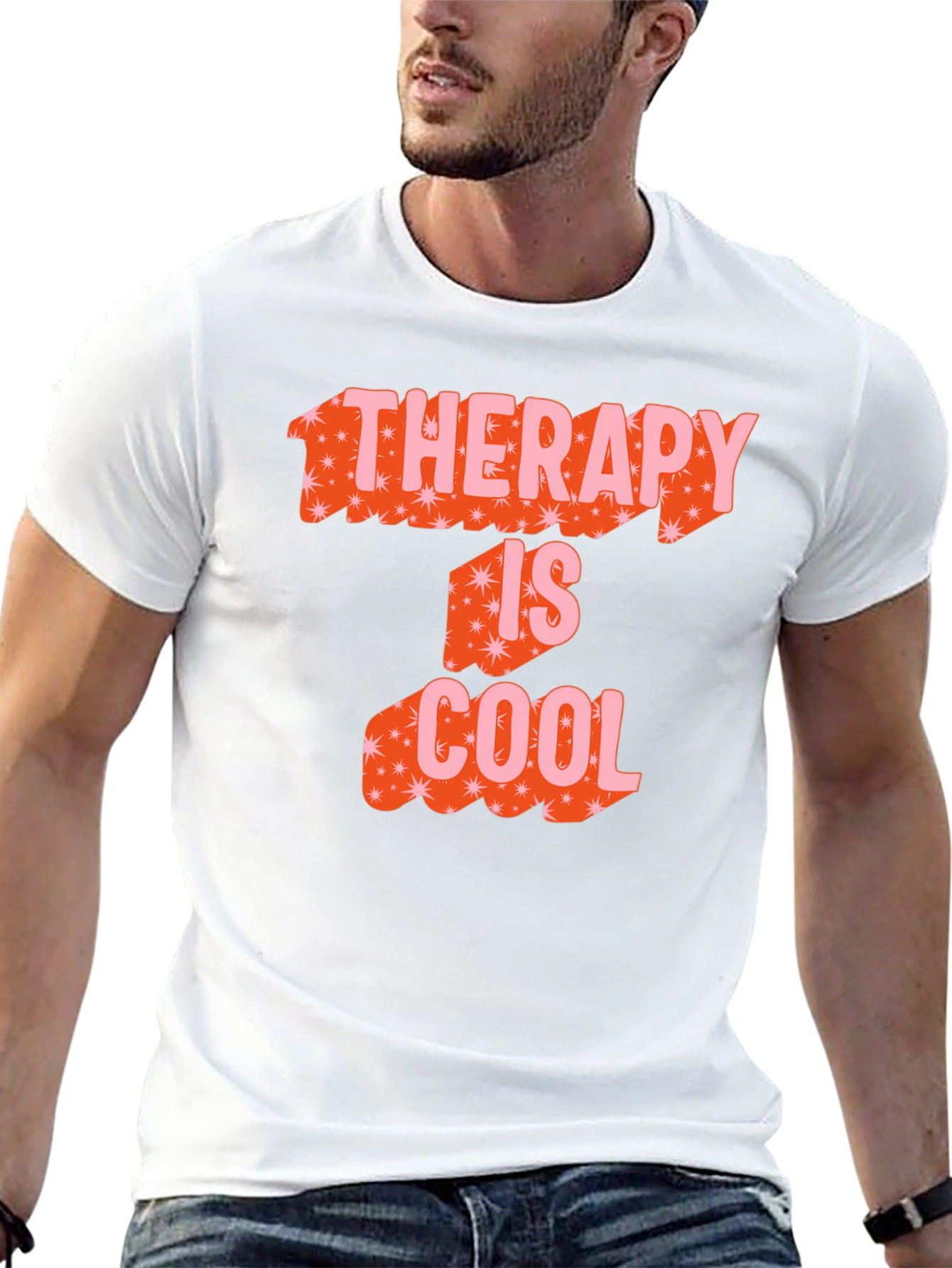 Therapy Is Cool Graphic Tee - Black