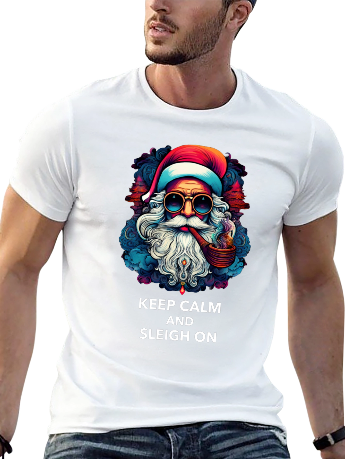 Keep Calm & Sleigh On Santa T-Shirt