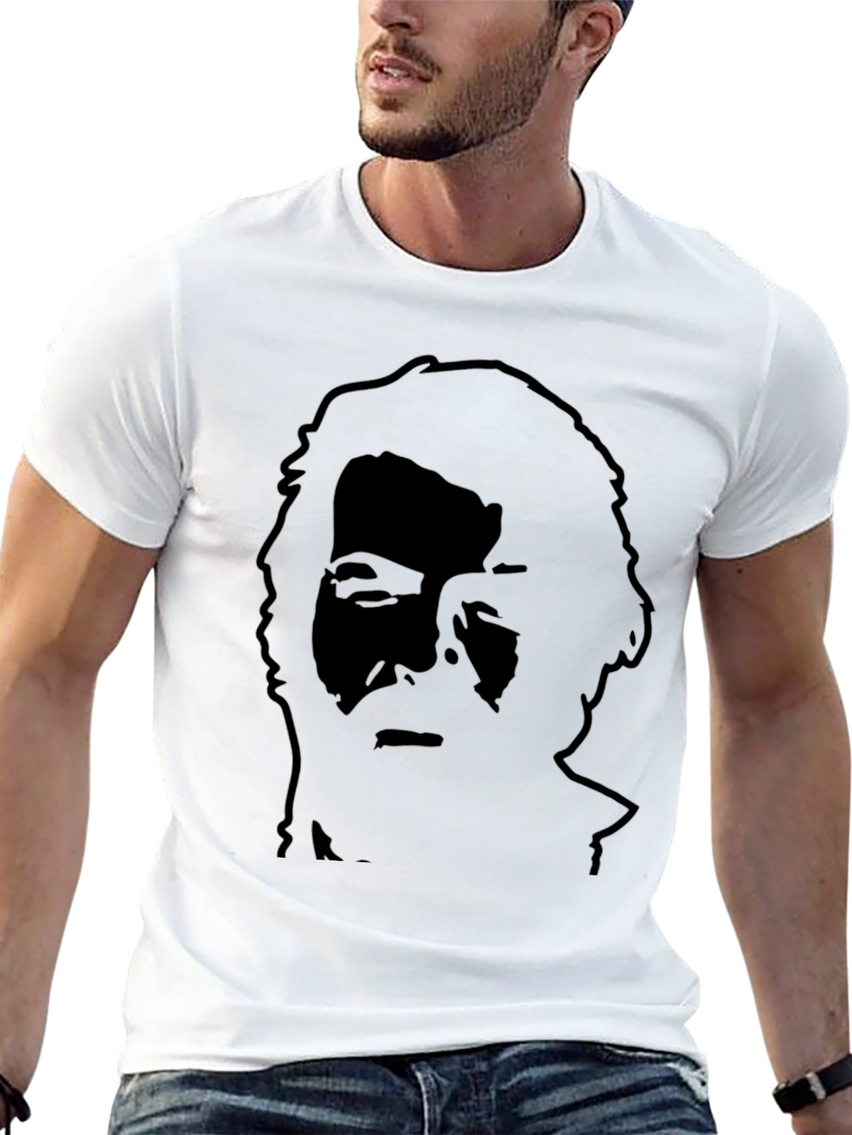 Silhouette Portrait Black T-Shirt