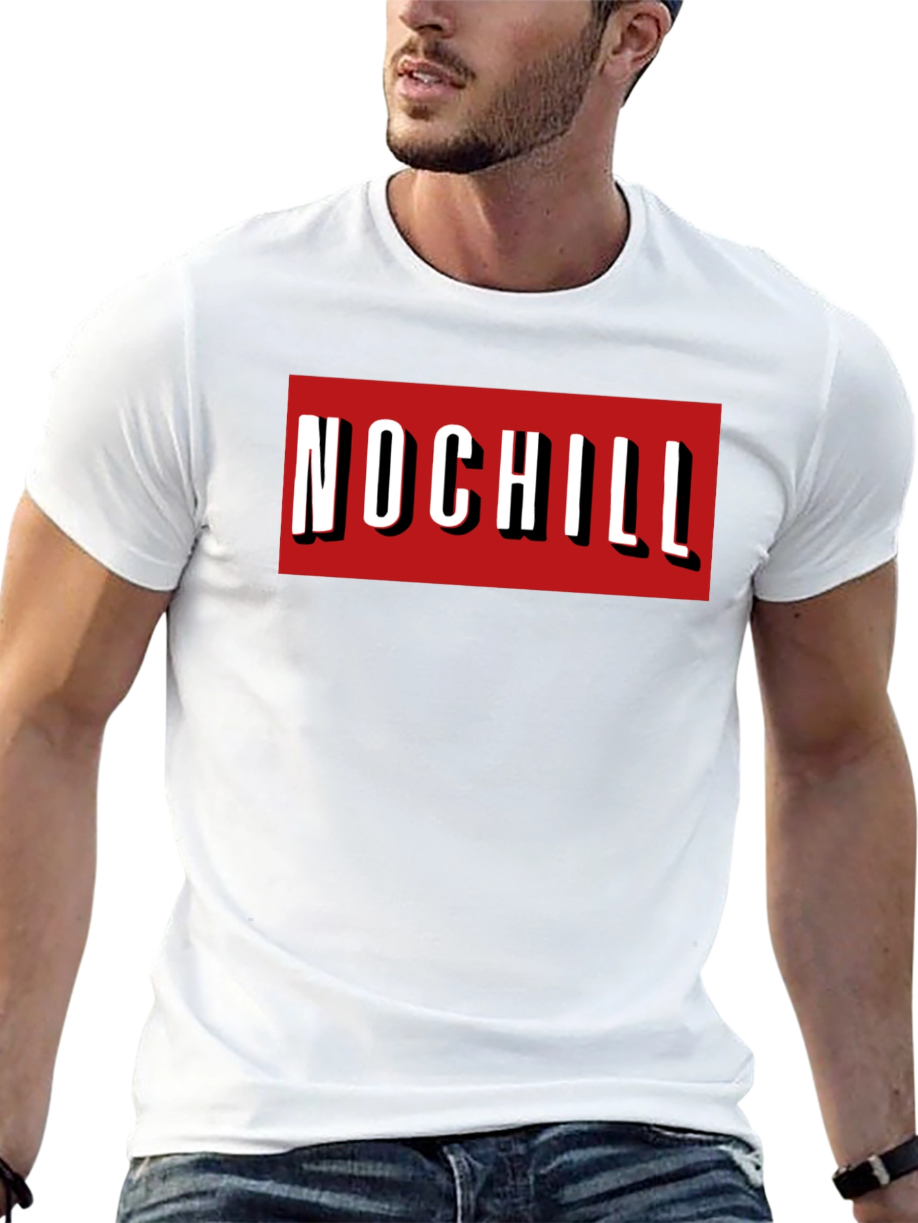 No Chill Graphic Tee - Bold Red Box Print