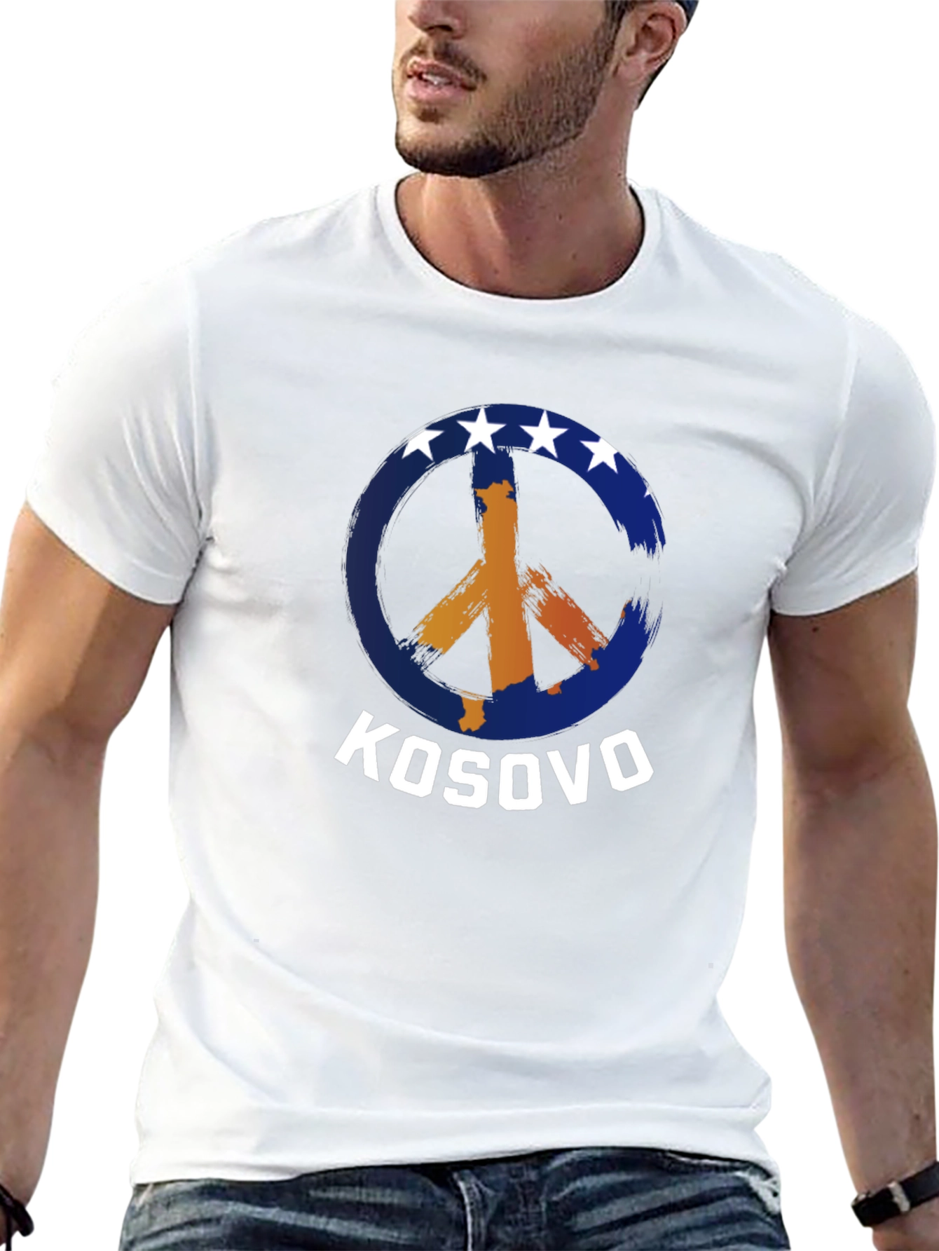 Kosovo Peace Sign Graphic T-Shirt