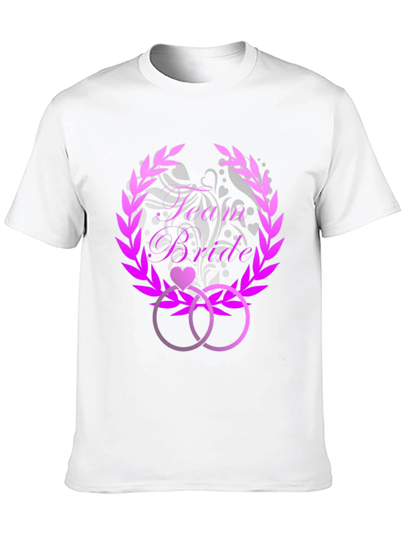 Floral Bride T-Shirt with Interlocking Rings Design