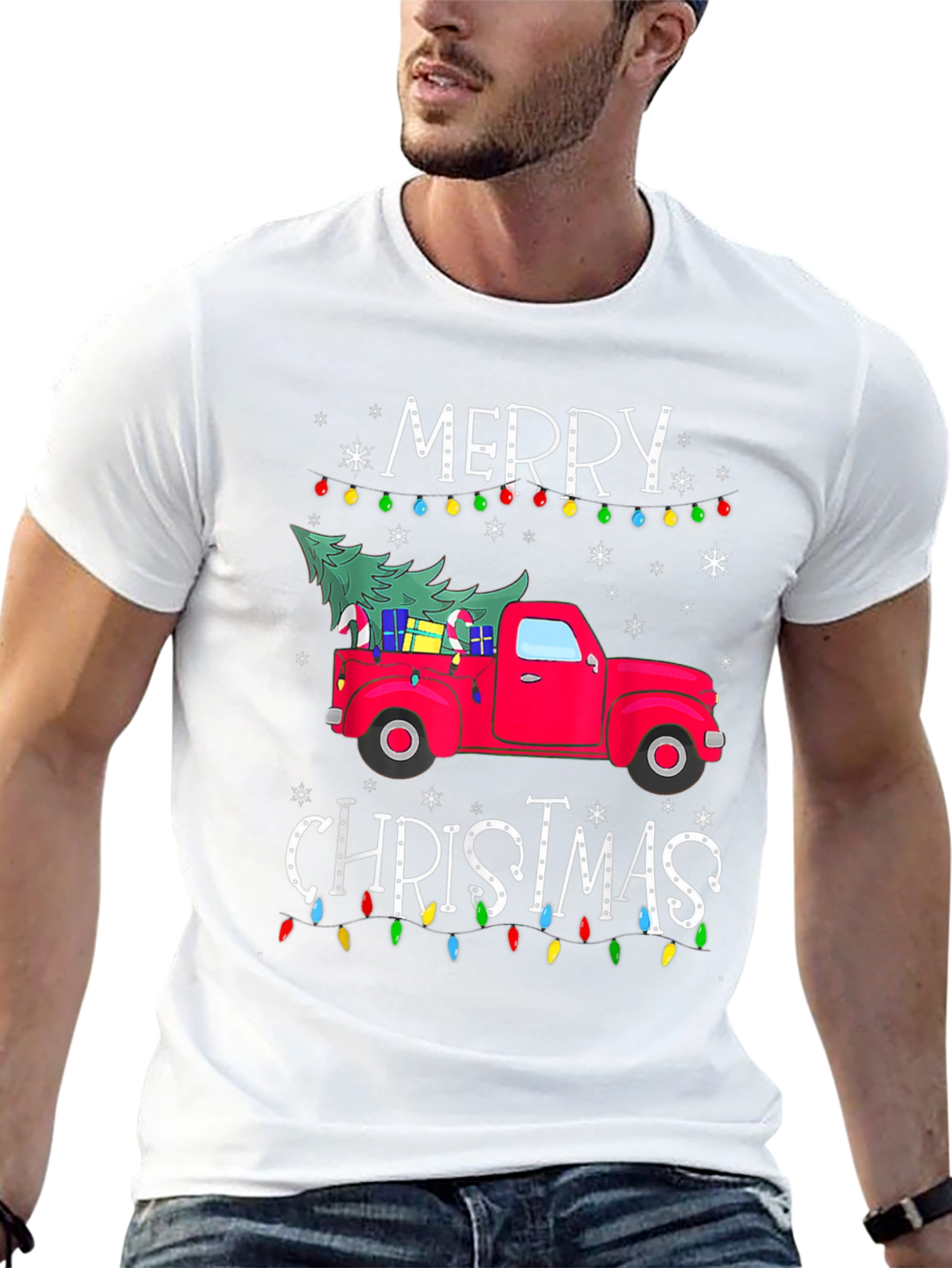 Festive Christmas Truck Graphic T-Shirt